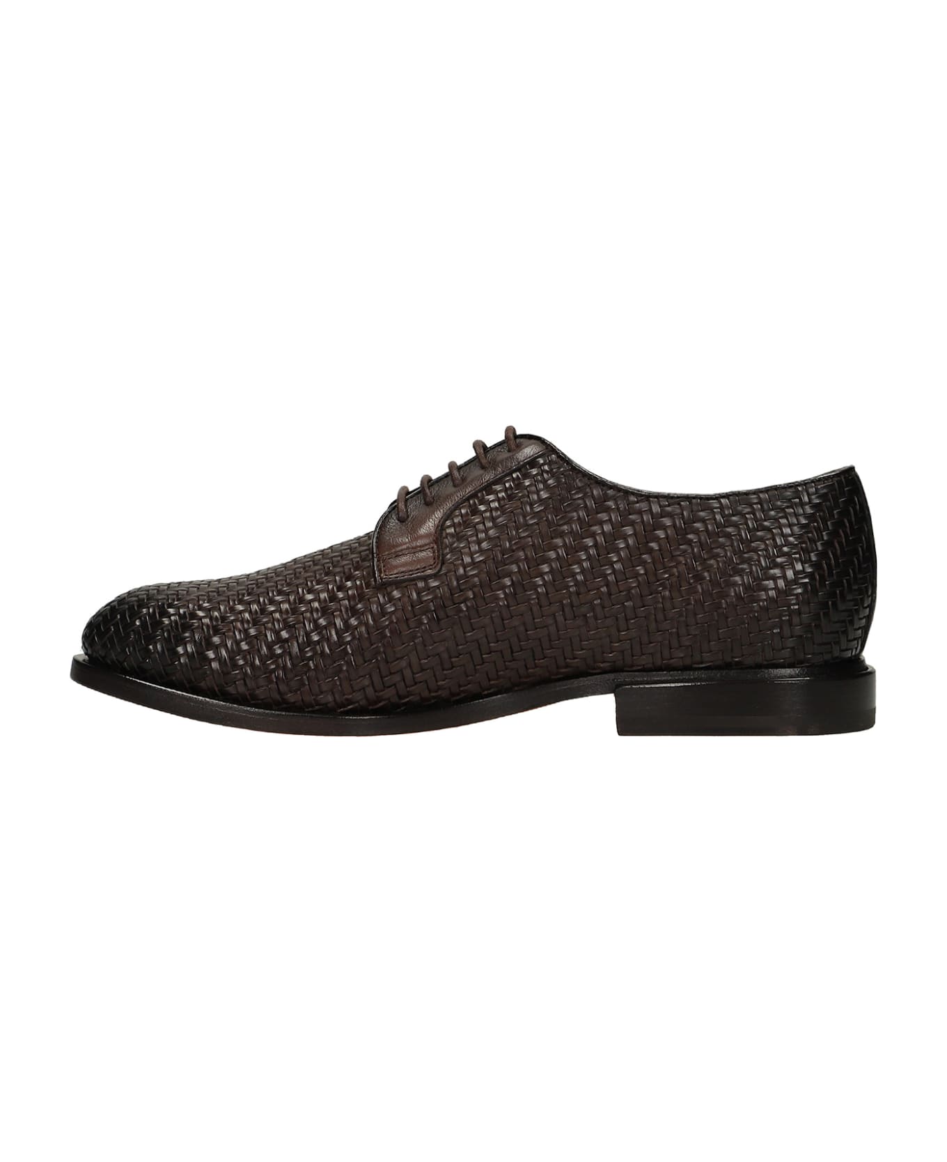 Santoni Lace Up Shoes In Brown Leather - brown
