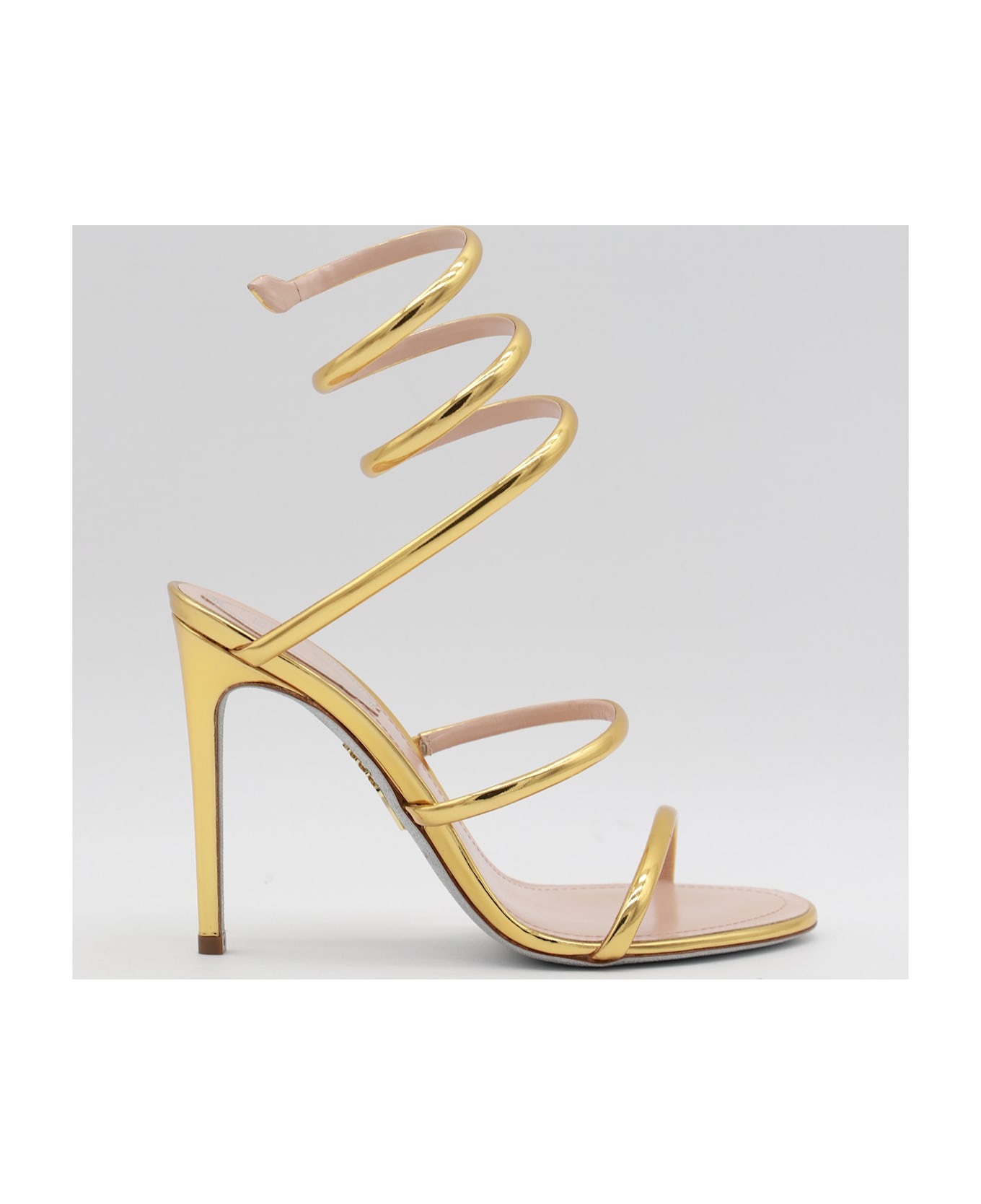 René Caovilla Gold Leather Sandals - DARK GOLD