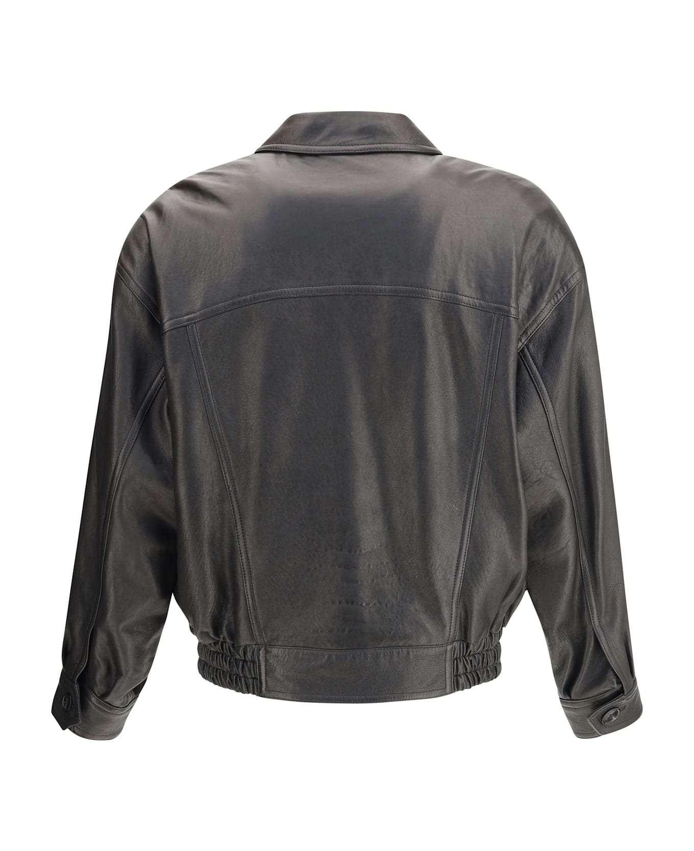Saint Laurent Balloon Leather Jacket - Black