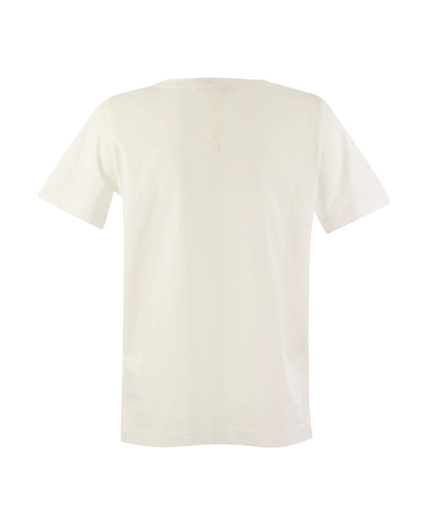 'S Max Mara V-neck Crewneck T-shirt - White Tシャツ
