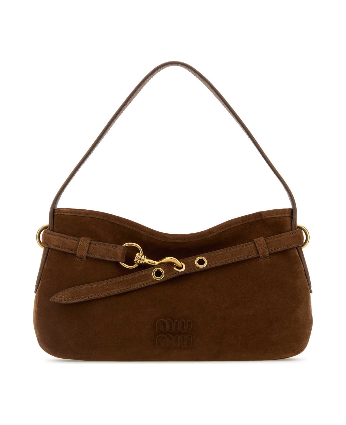 Miu Miu Brown Suede Avenue Shoulder Bag - ROVERE