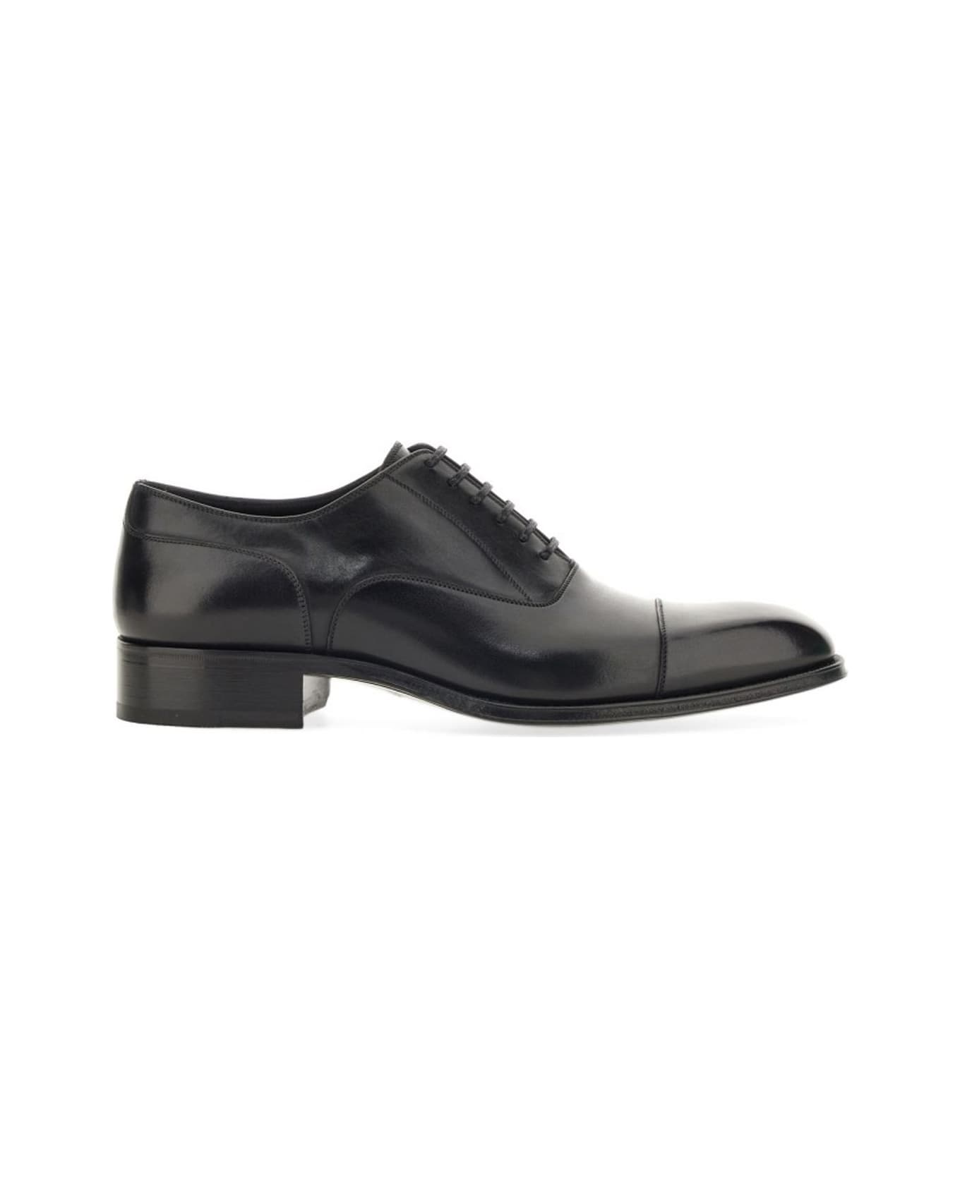 Tom Ford Burnished Claydon Lace-up Shoes - BLACK