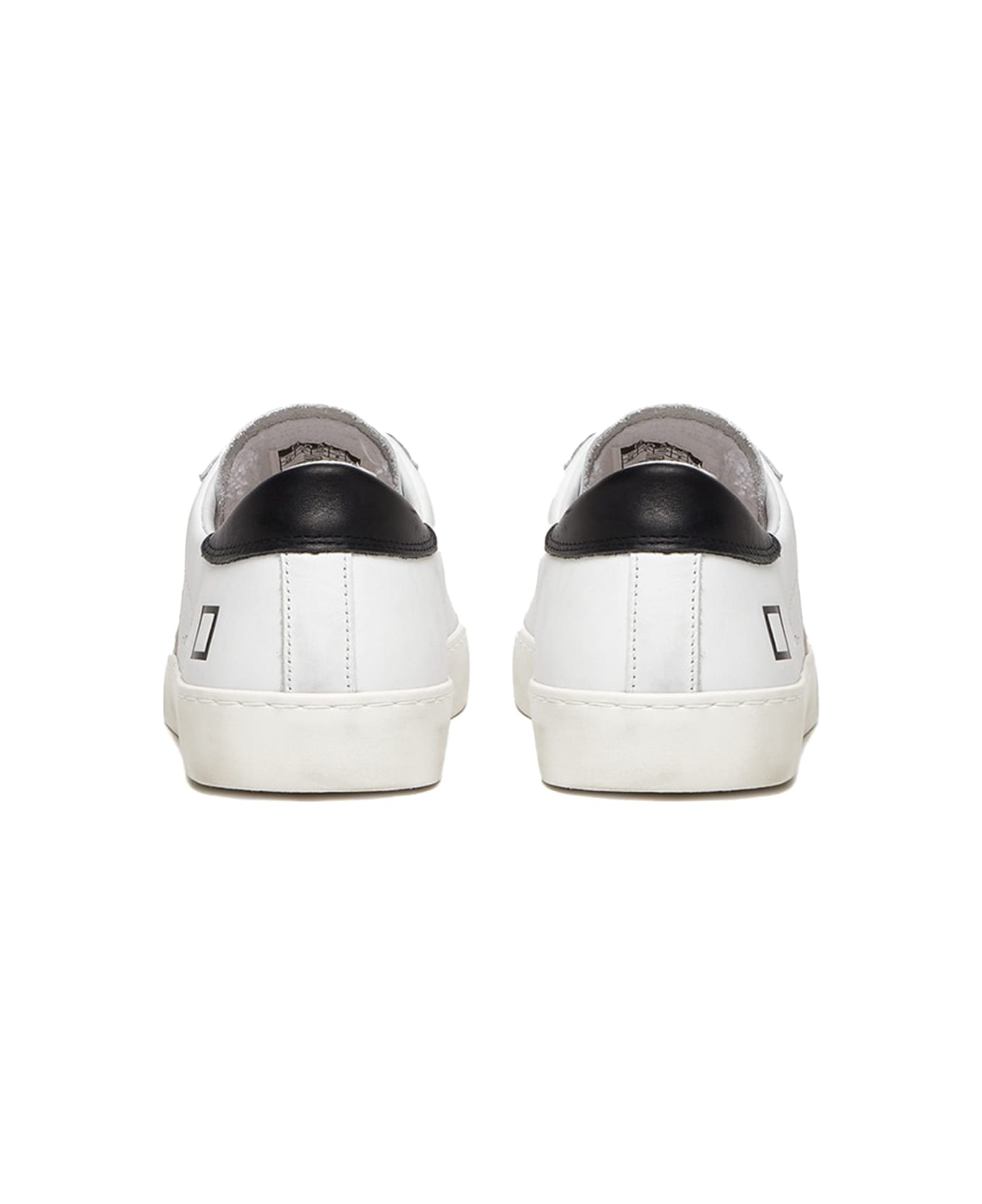 D.A.T.E. Hill Low Sneaker In Leather - WHITE BLACK スニーカー