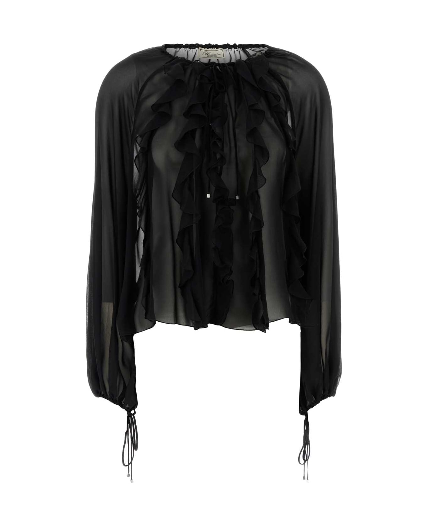 Blumarine Black Silk Blouse - Black