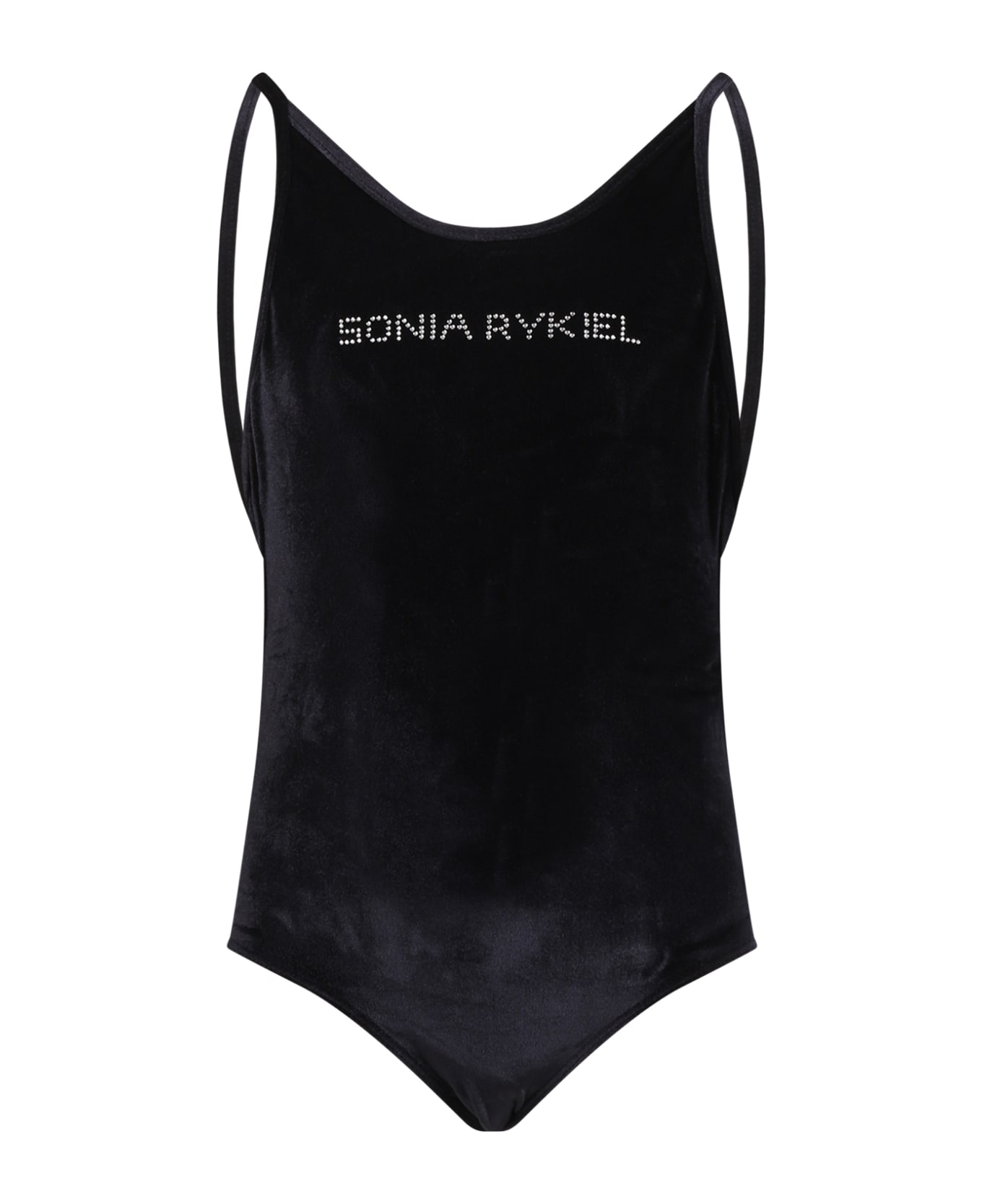 Rykiel Enfant Black Swimsuit For Girl With Logo - Black