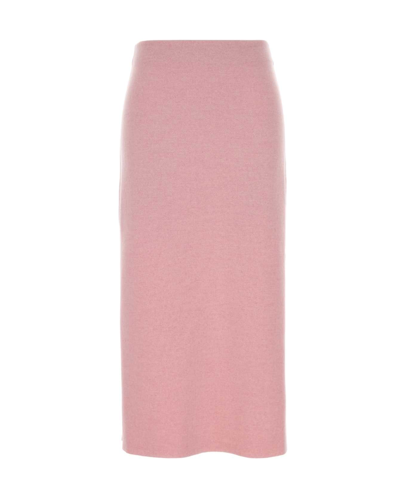Khaite Pink Wool Blend Skirt - ROSEWATER