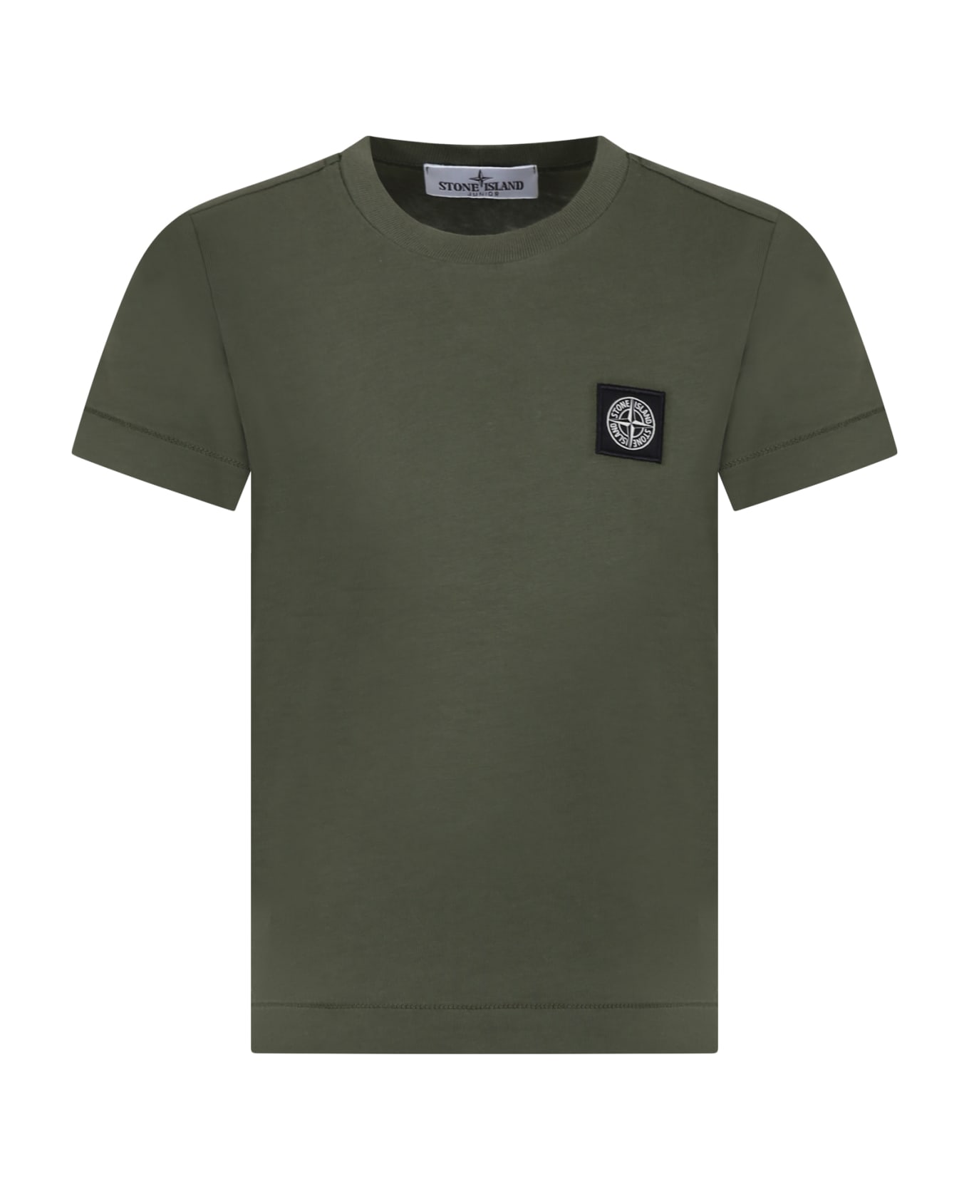 Stone Island Junior Green T-shirt For Boy With Logo - Green