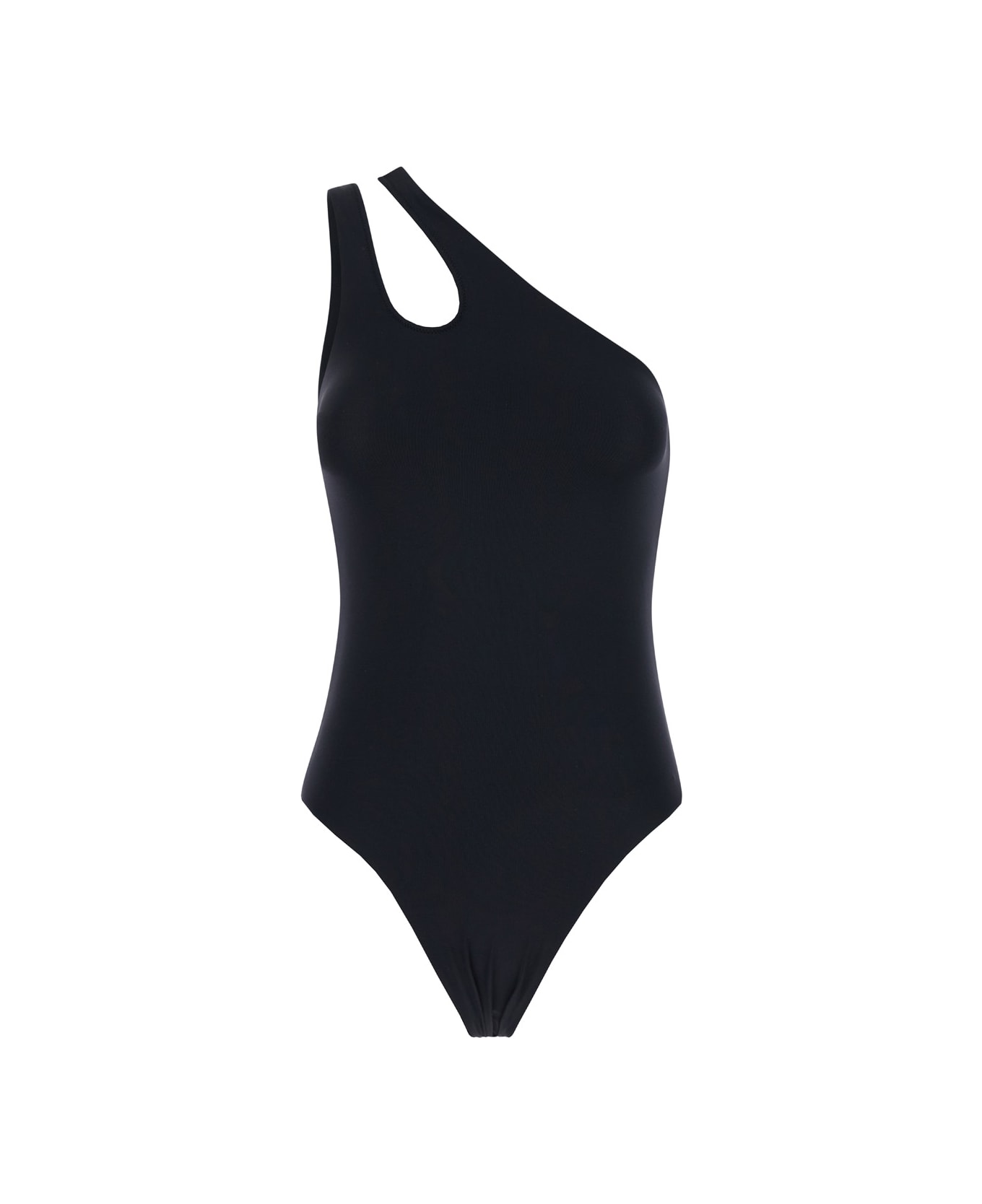 Federica Tosi Black Cut Out Swimsuit In Techno Fabric Stretch Woman - Black