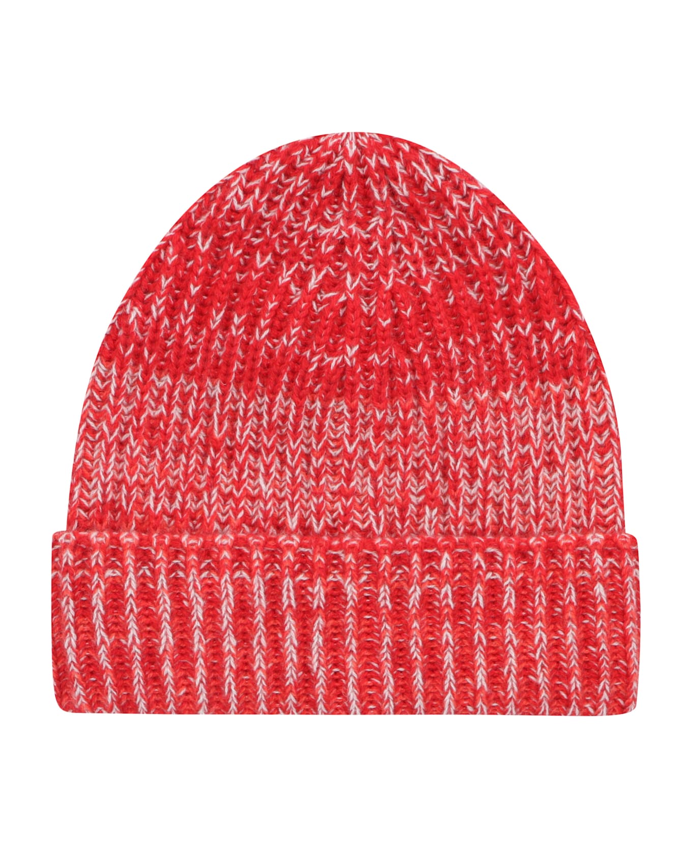 Malo Ribbed Knit Beanie - red