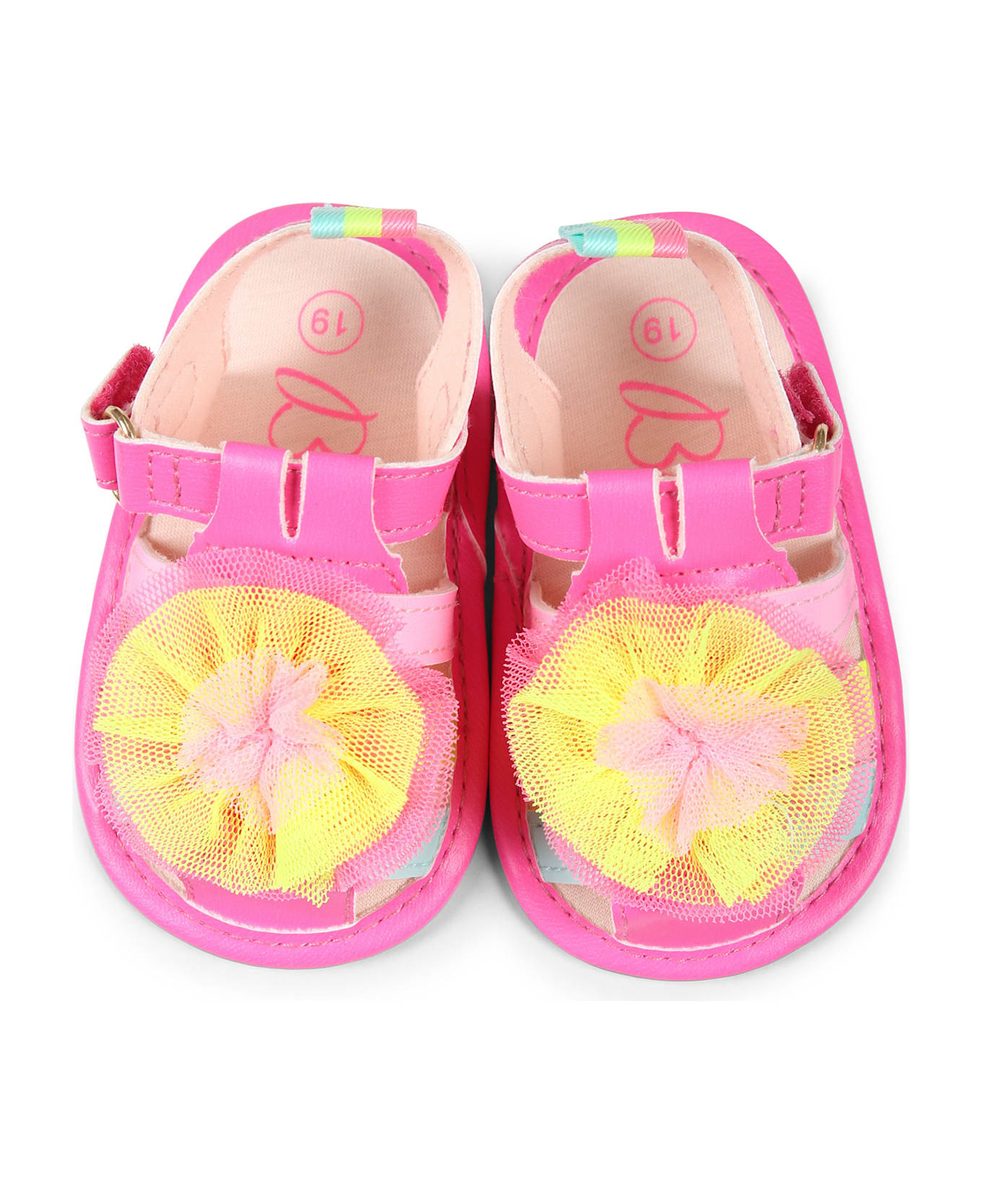 Billieblush Fuchsia Sandals For Baby Girl With Ruffles - Fuchsia