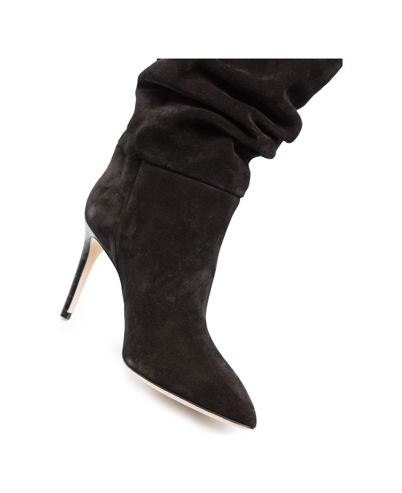 Paris Texas Black Slouchy Pointed Boots With Stiletto Heel In Suede Woman - Black