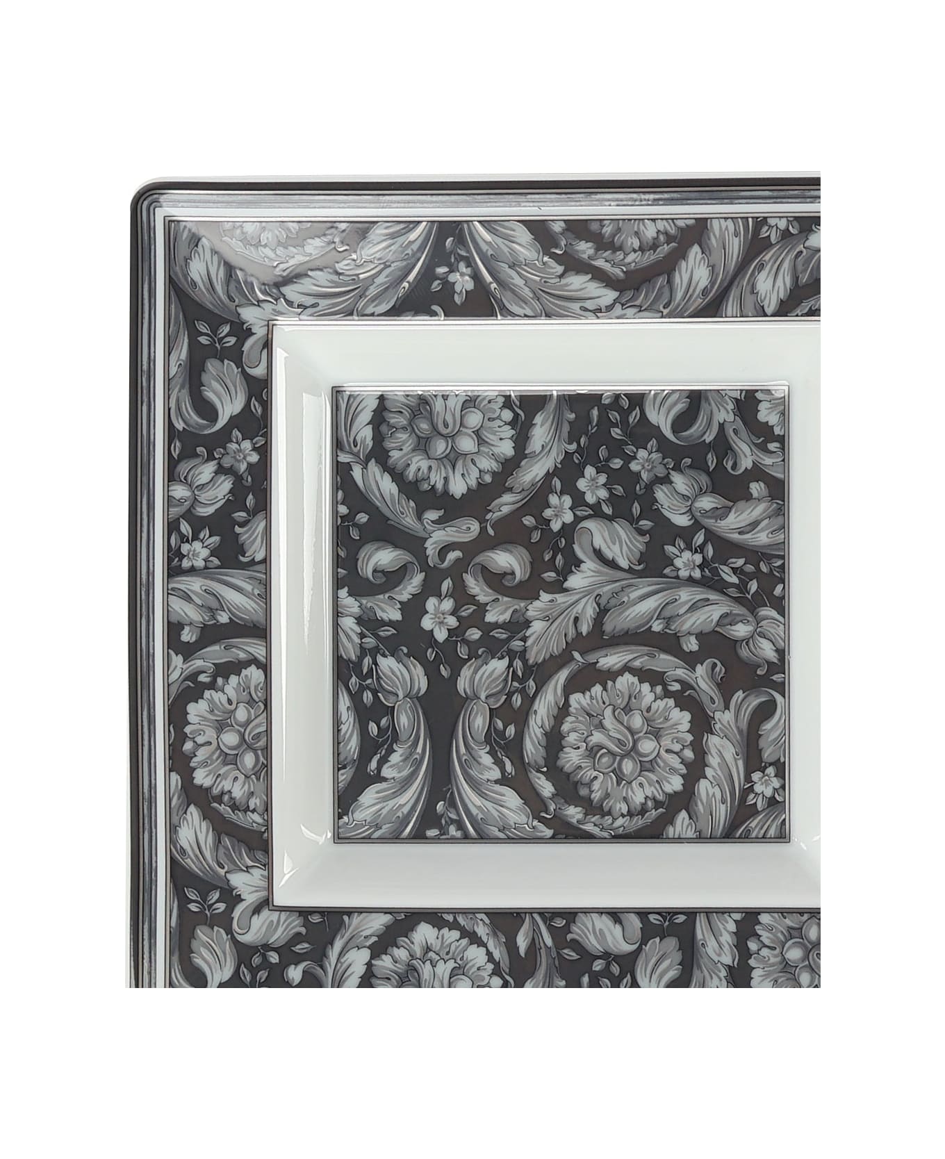 Versace Decorative Serving Plate Barocco - WHITE, grey