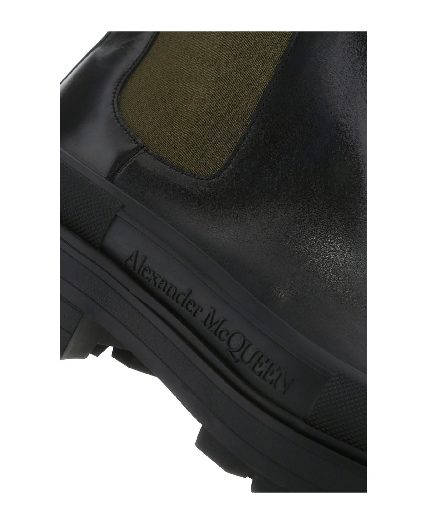 Alexander McQueen Black Leather Boxcar Ankle Boots - BLACK