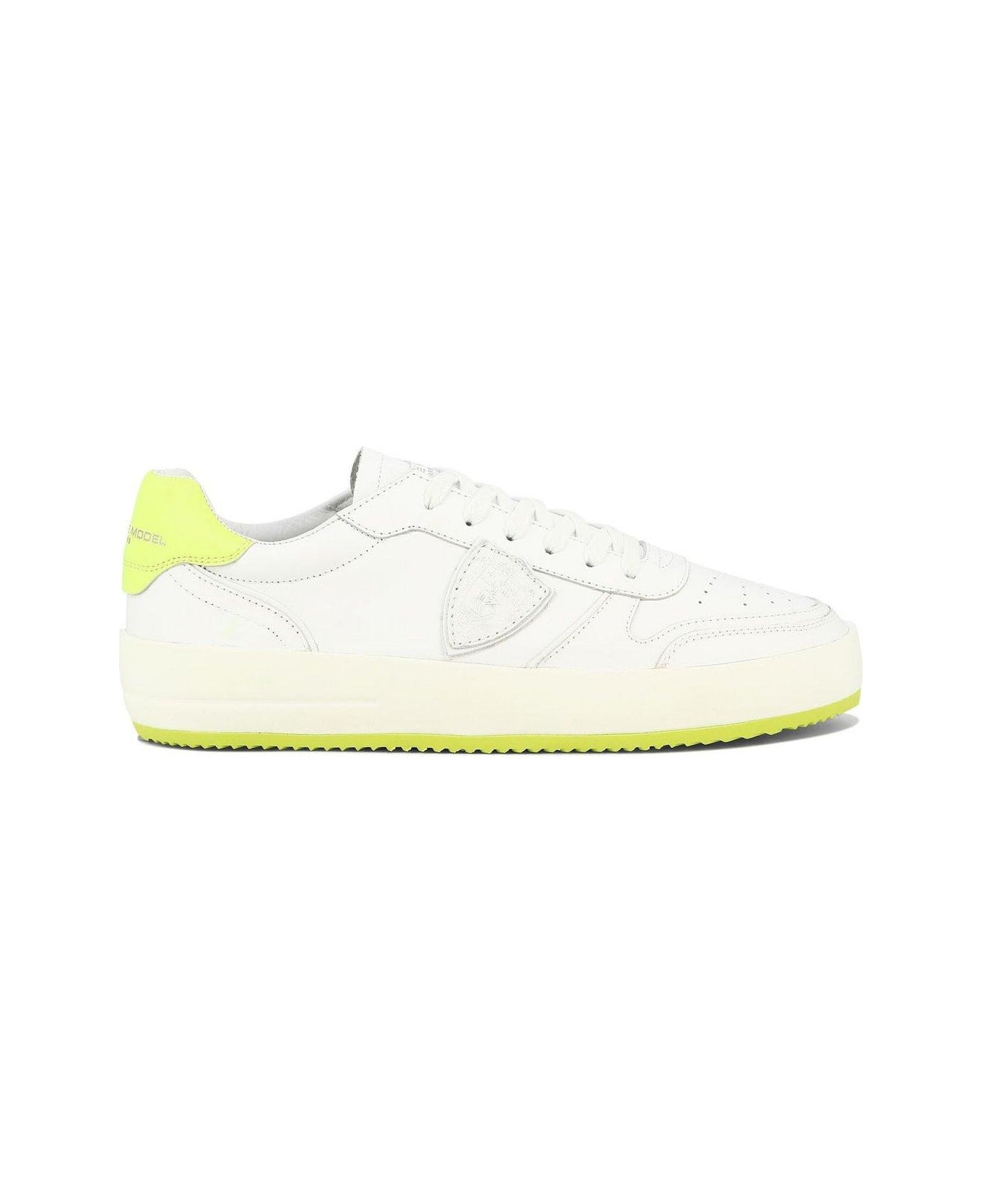 Philippe Model Lyon Logo-patch Lace-up Sneakers Philippe Model - WHITE スニーカー