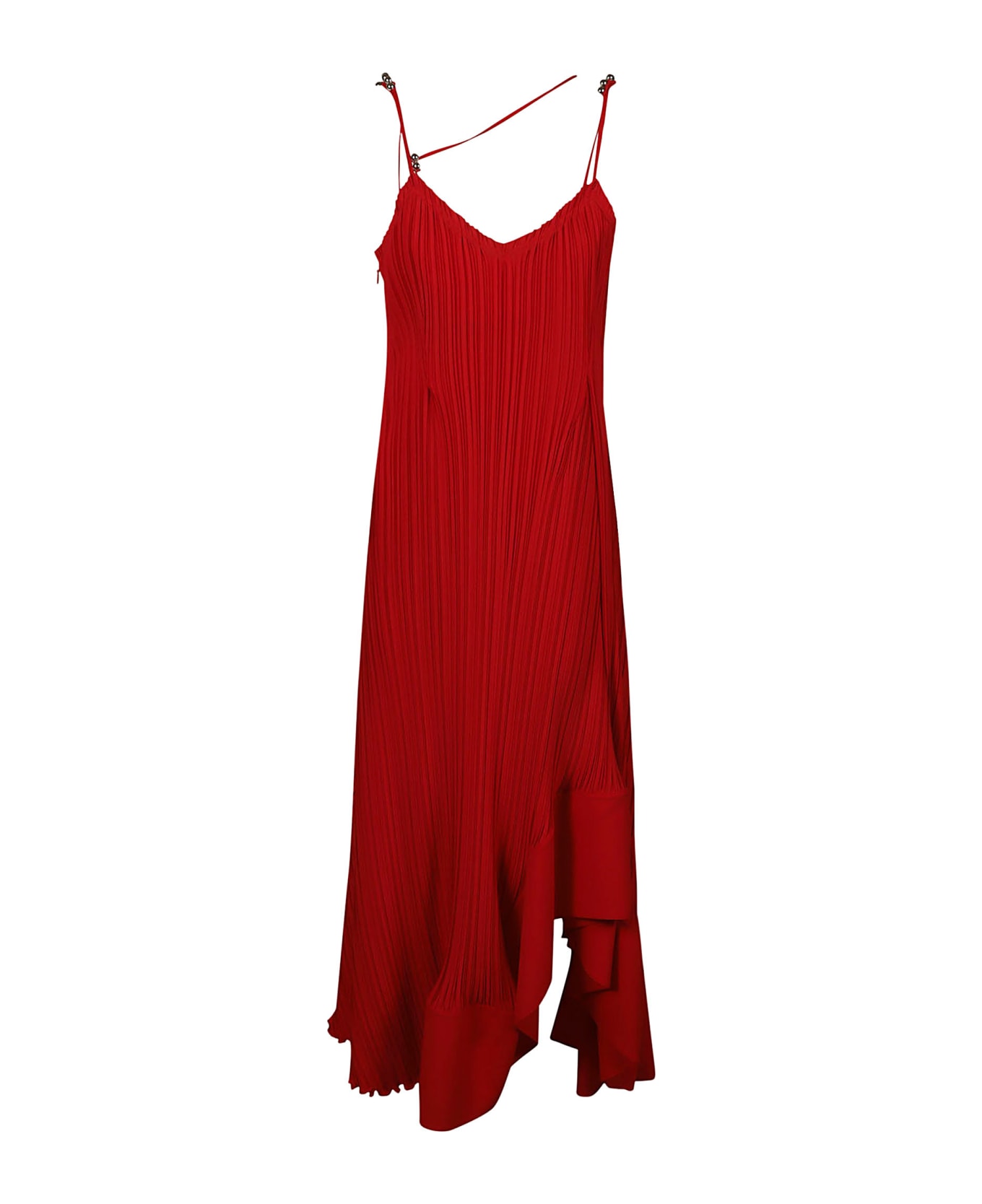 Lanvin Pleated Sleeveless Dress - FLAME