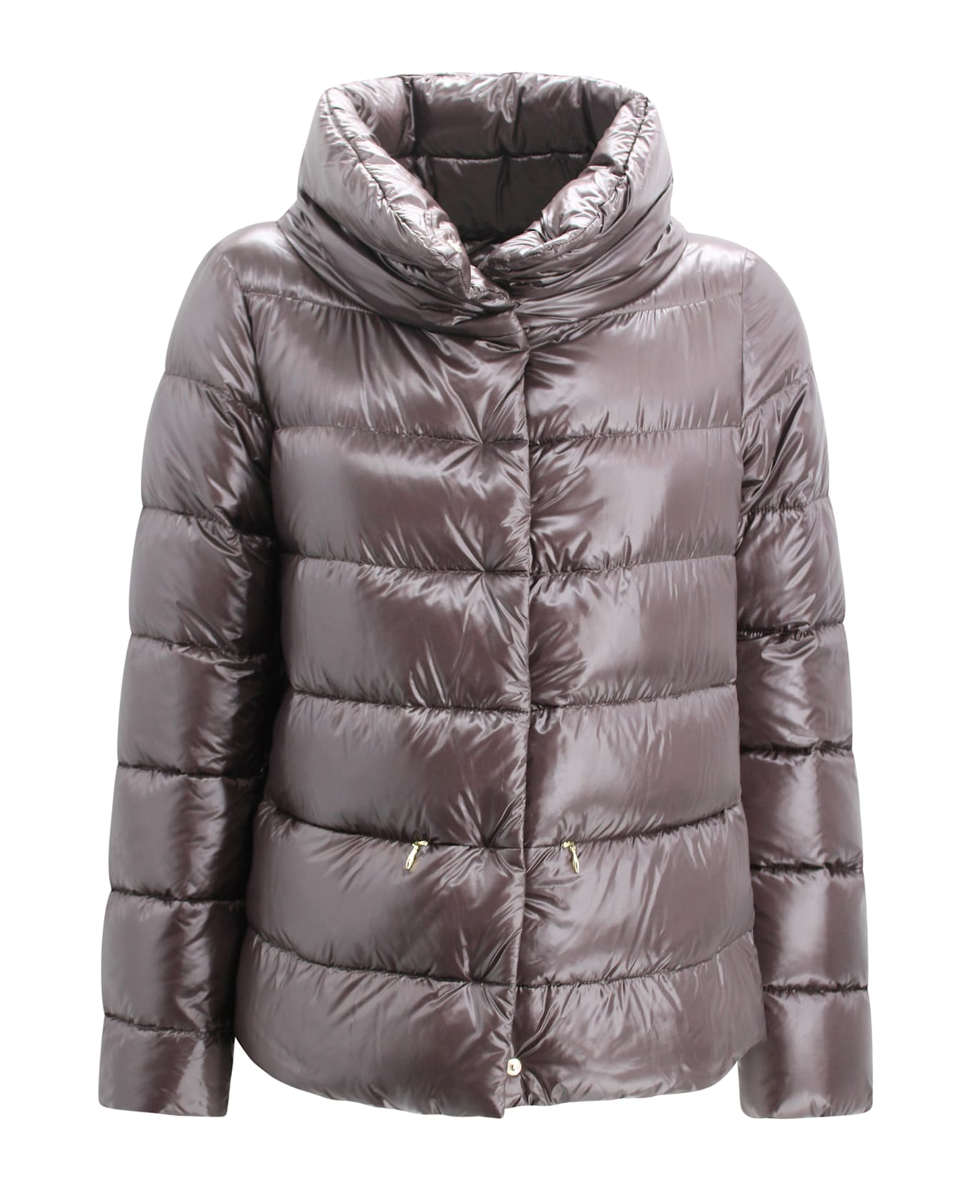 Herno Shiny Short Down Jacket - Marrone scuro