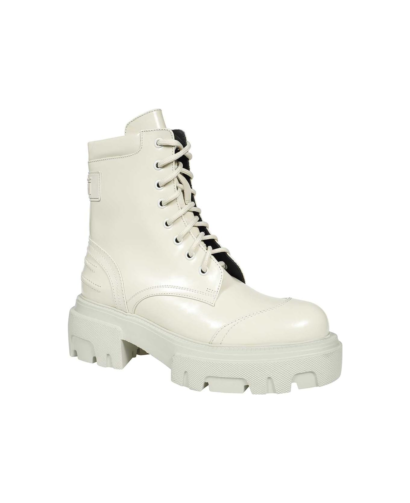 MSGM Lace-up Ankle Boots - Ivory
