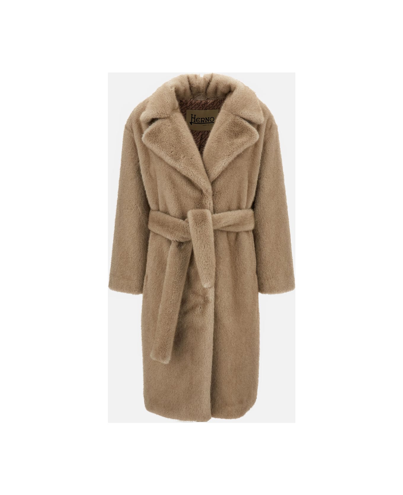 Herno Soft Alternative Fur Coat - Beige