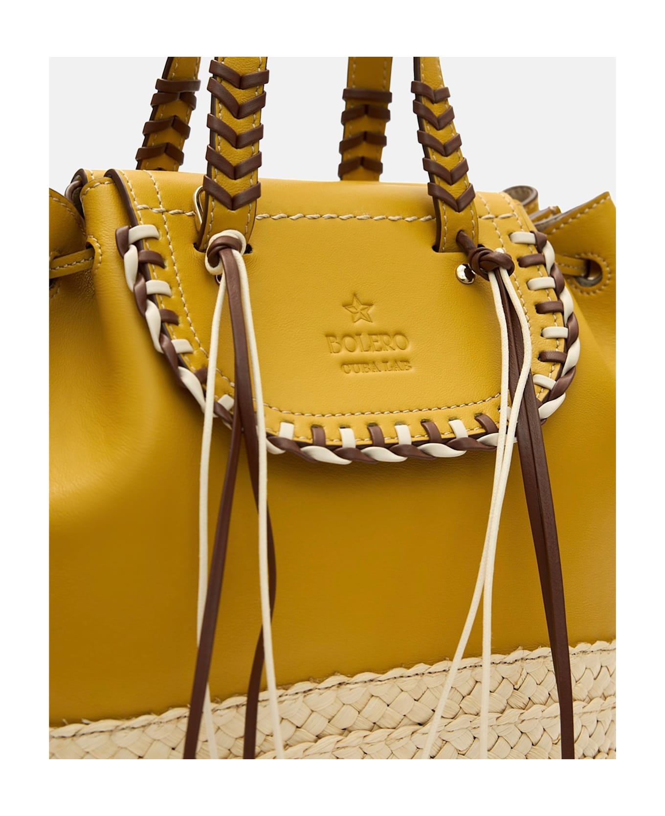 Cuba Lab Bolero Leather Tote Bag - Yellow
