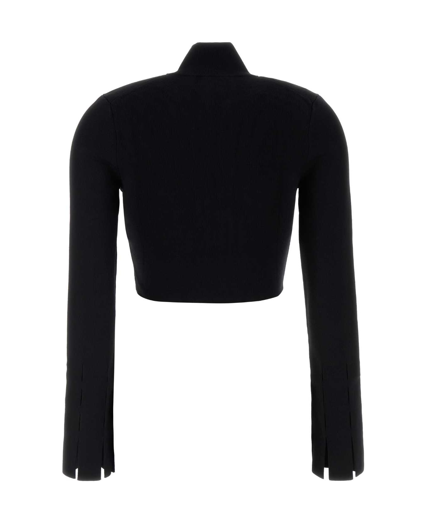 Nanushka Black Stretch Viscose Blend Izan Cardigan - BLACK