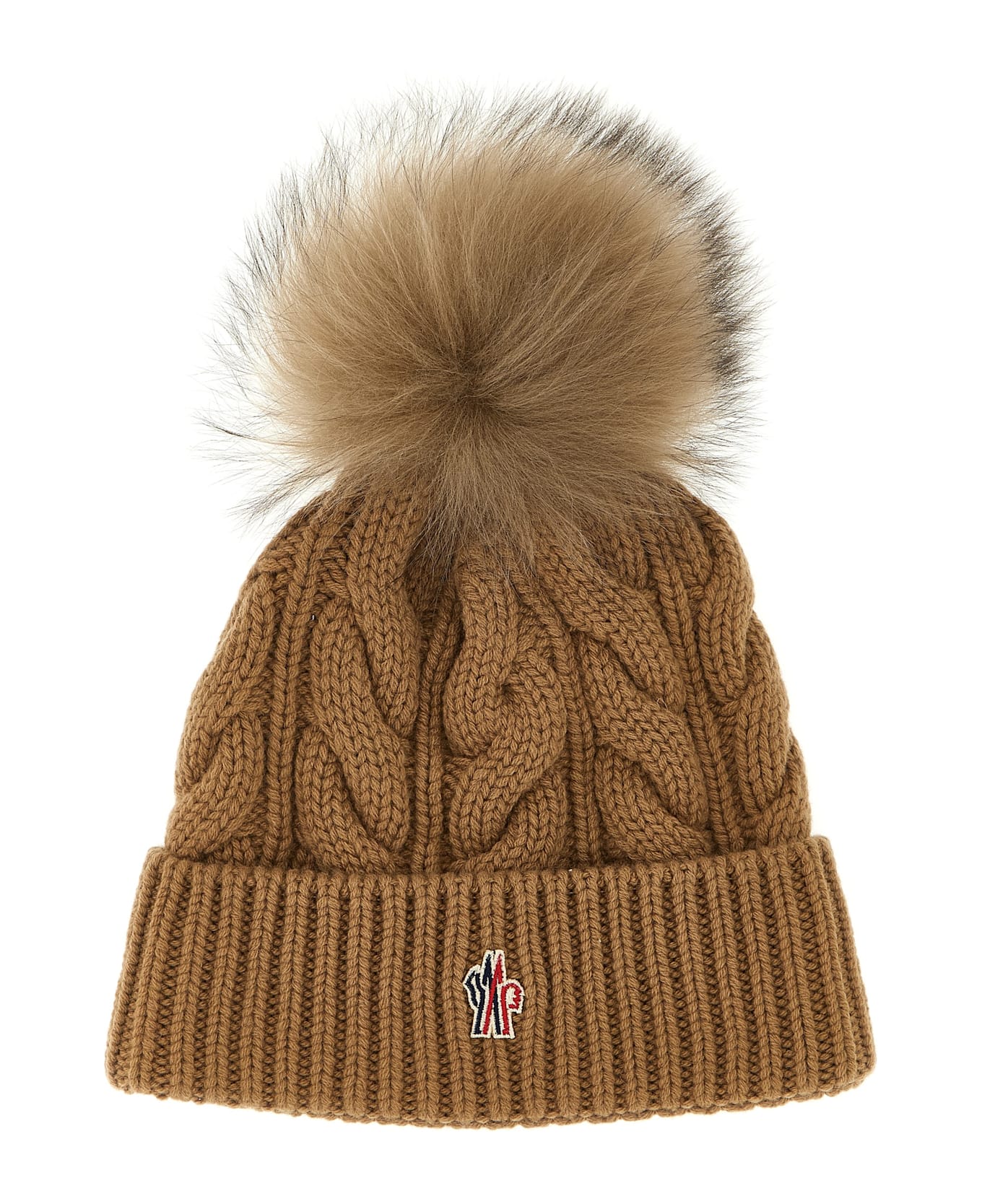 Moncler Grenoble Pompon Braided Cap - Brown