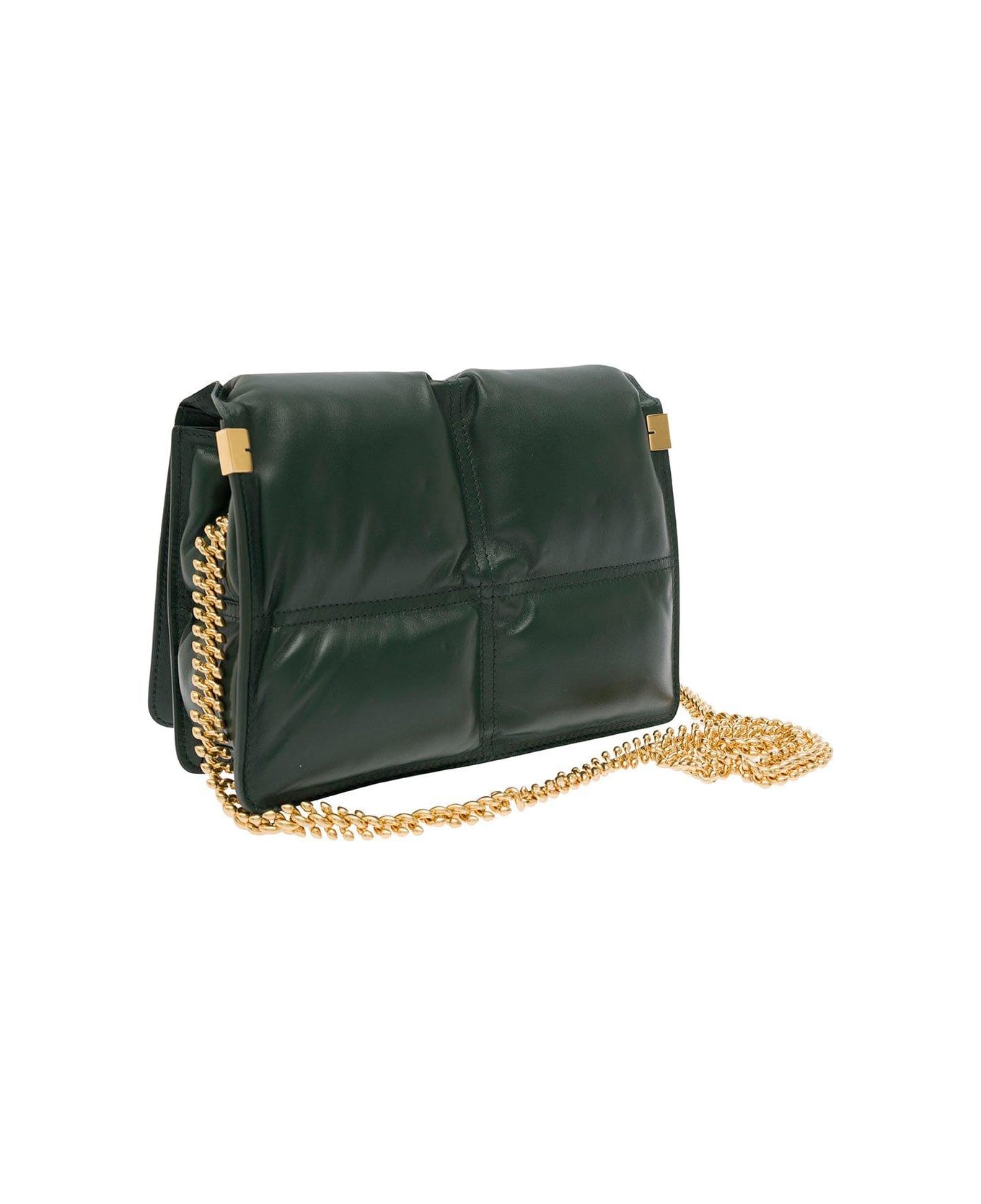 Burberry Snip Quilted Chain-link Crossbody Bag - Vine