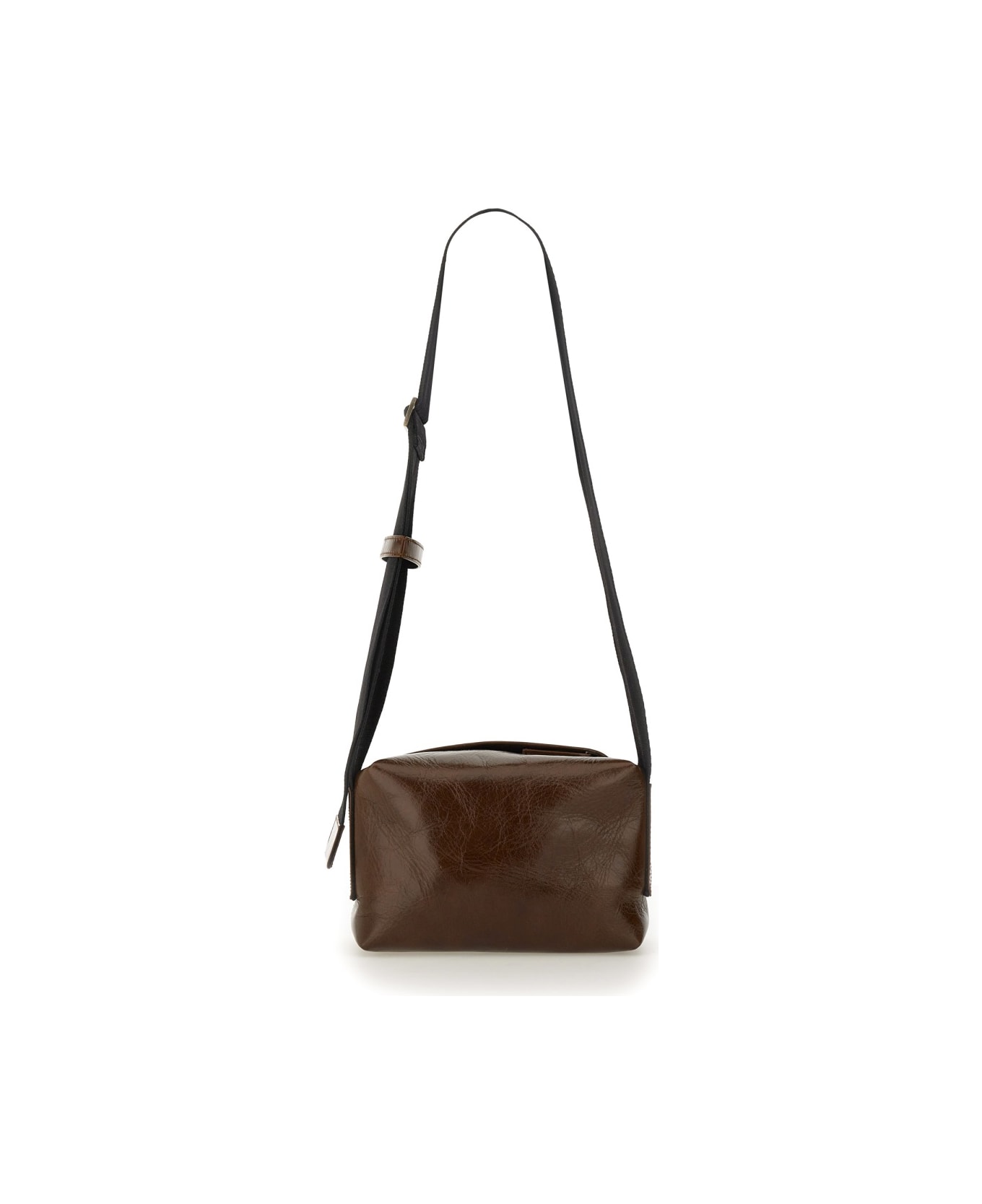 Uma Wang Leather Shoulder Bag - BROWN