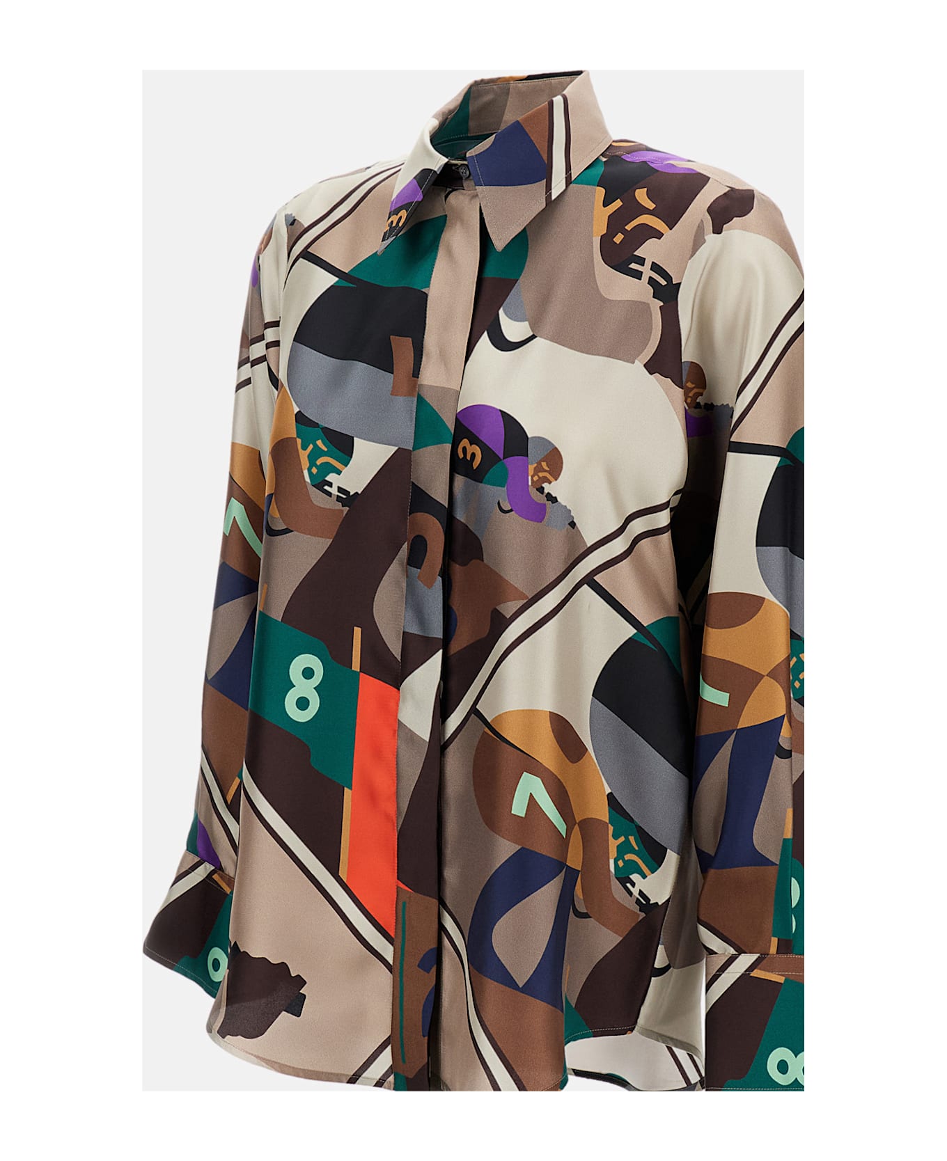 Alberto Biani Classic Silk Skiers
 Shirt - Beige