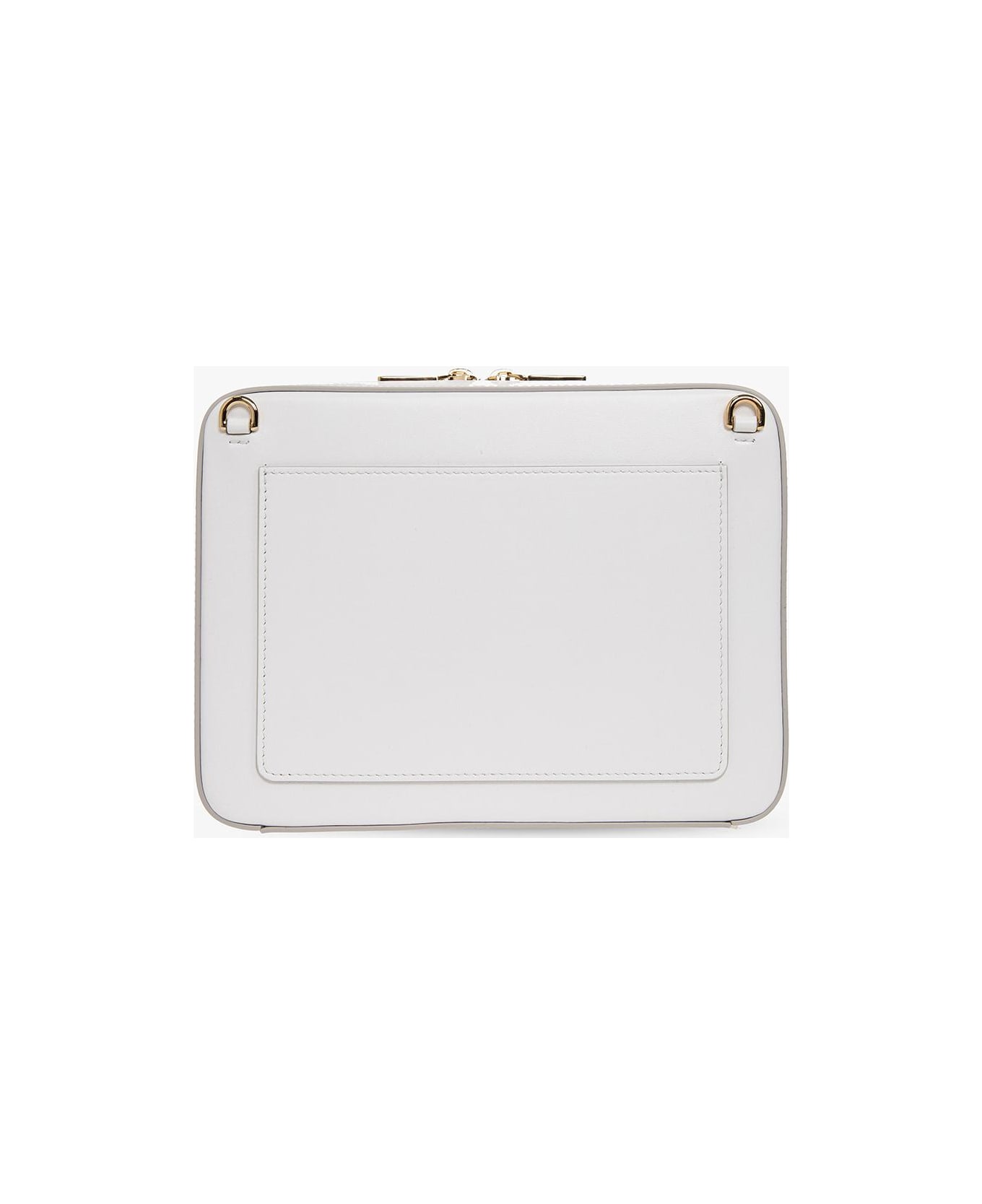 Dolce 
Gabbana Leather Shoulder Bag With Logo - White