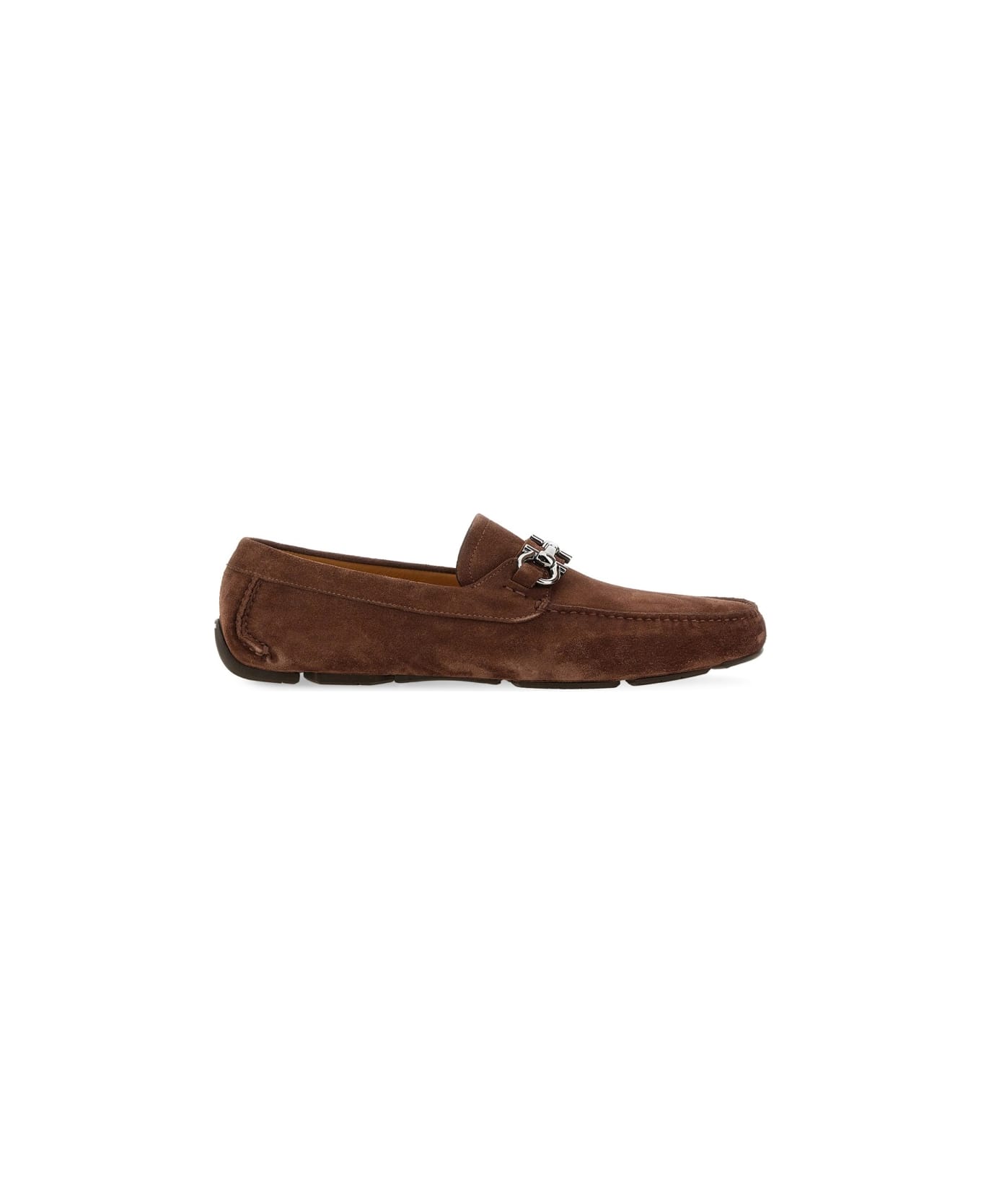 Ferragamo Moccasin Ornament Gancini - BROWN