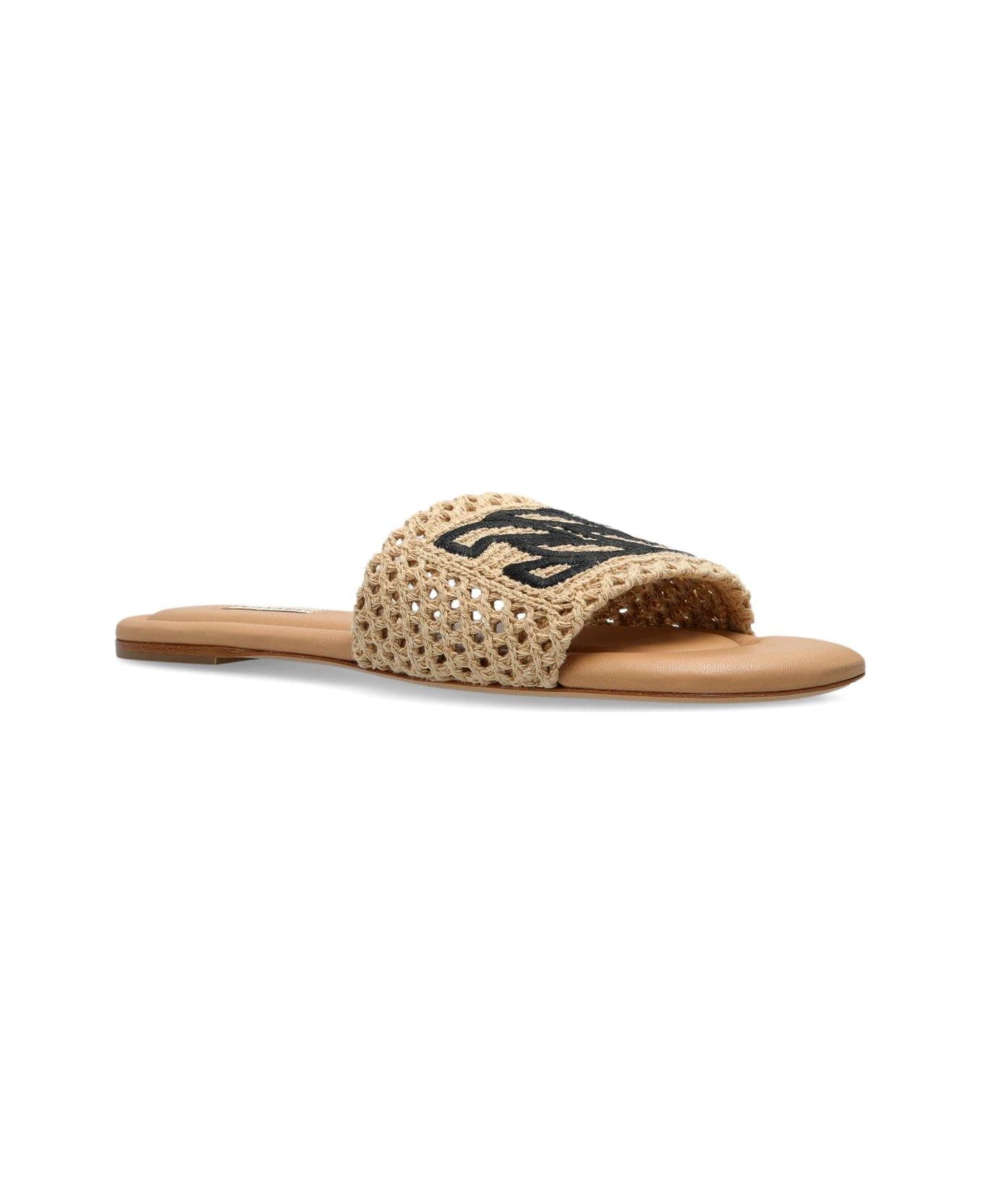 Casadei Positano Flat Slides - Beige
