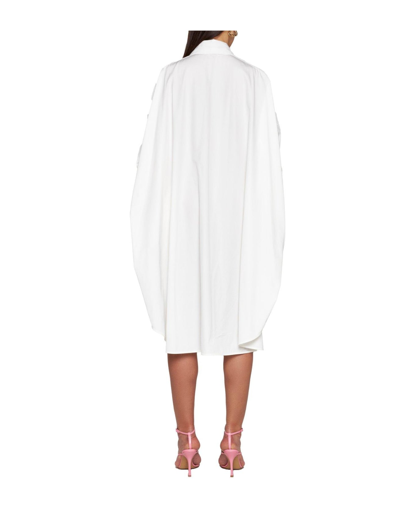 Bottega Veneta Half-buttoned Shirt Dress - White