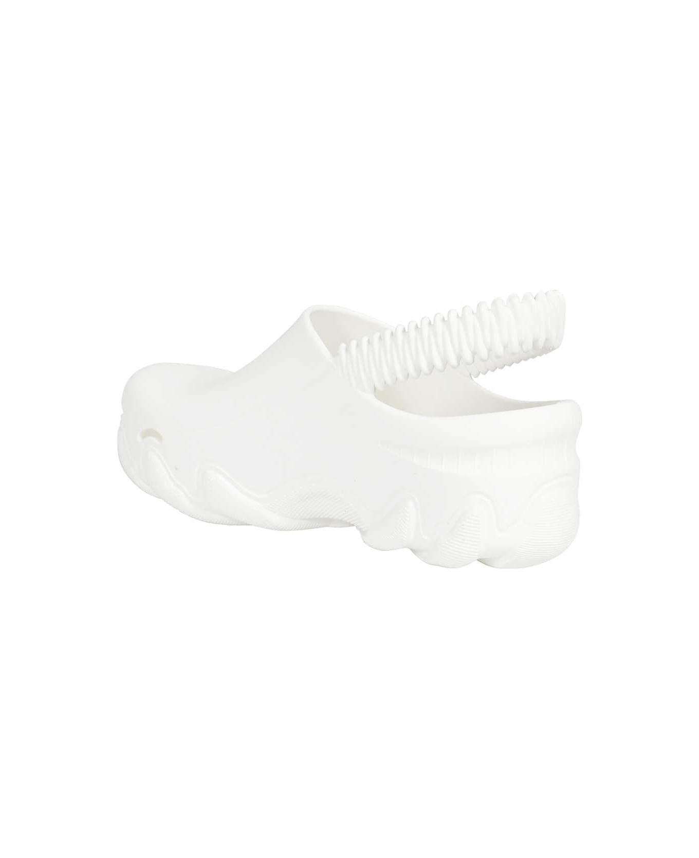 GCDS Ibex Logo Detail Rubber Mules - White