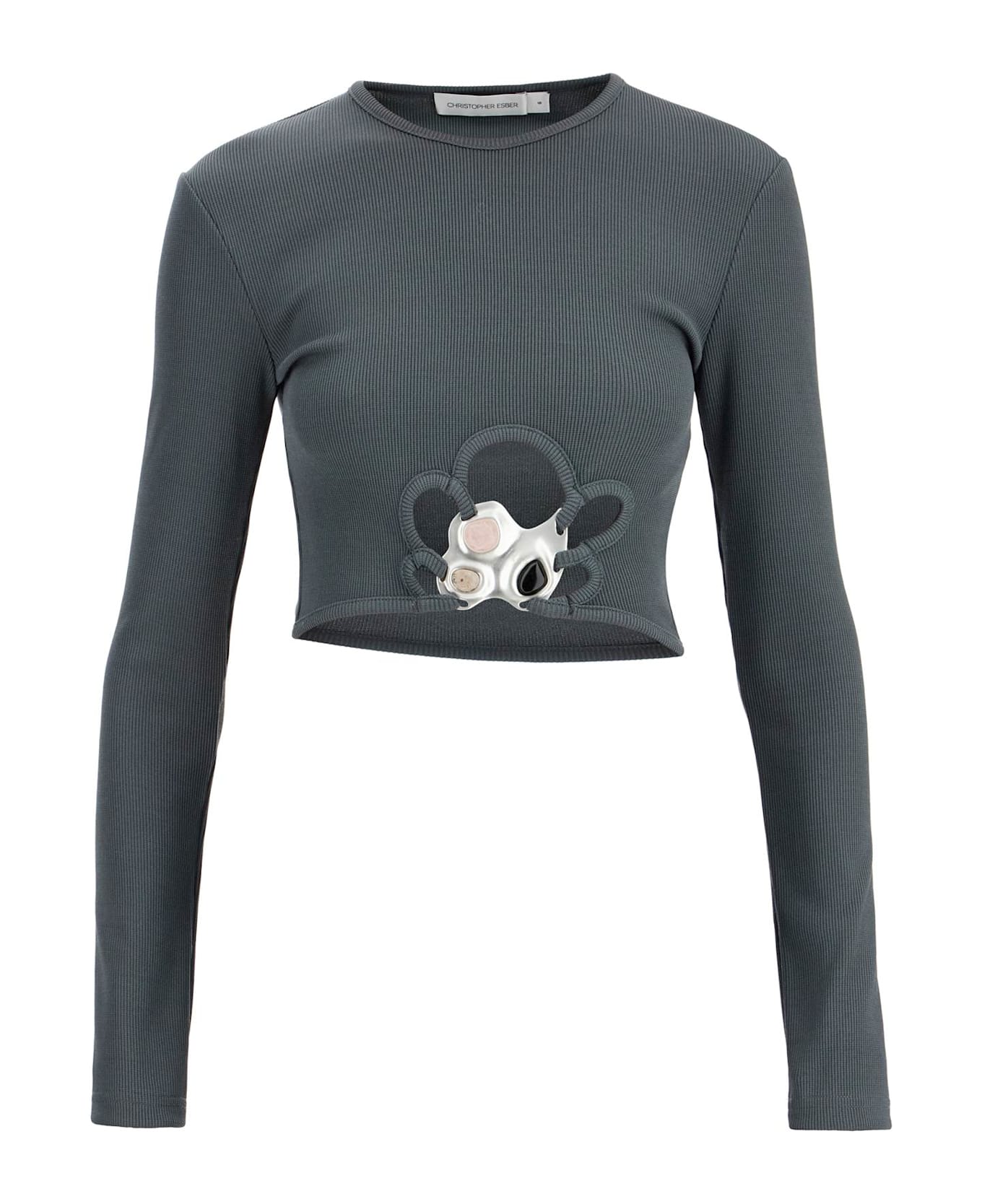 Christopher Esber 'three Stone Crop Top Trio - STEEL (Grey)