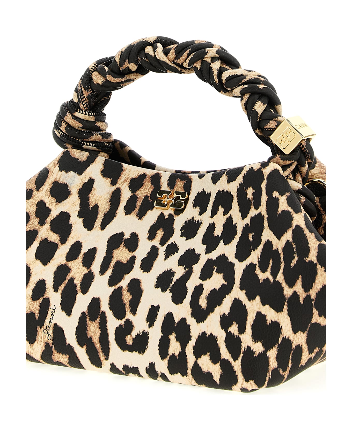 Ganni 'small Bou Bag Leopard' Handbag - Brown