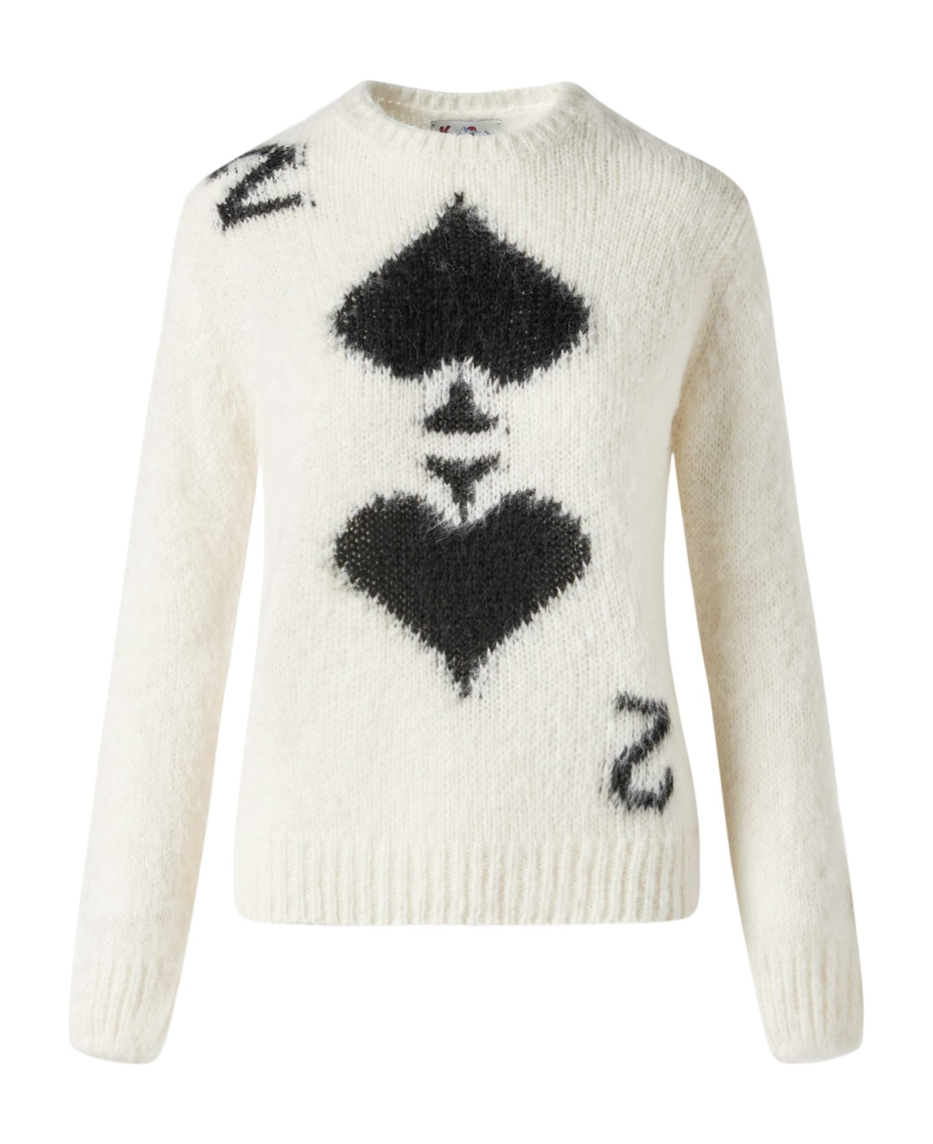 MC2 Saint Barth Woman Brushed Sweater With 2 Of Spades Print