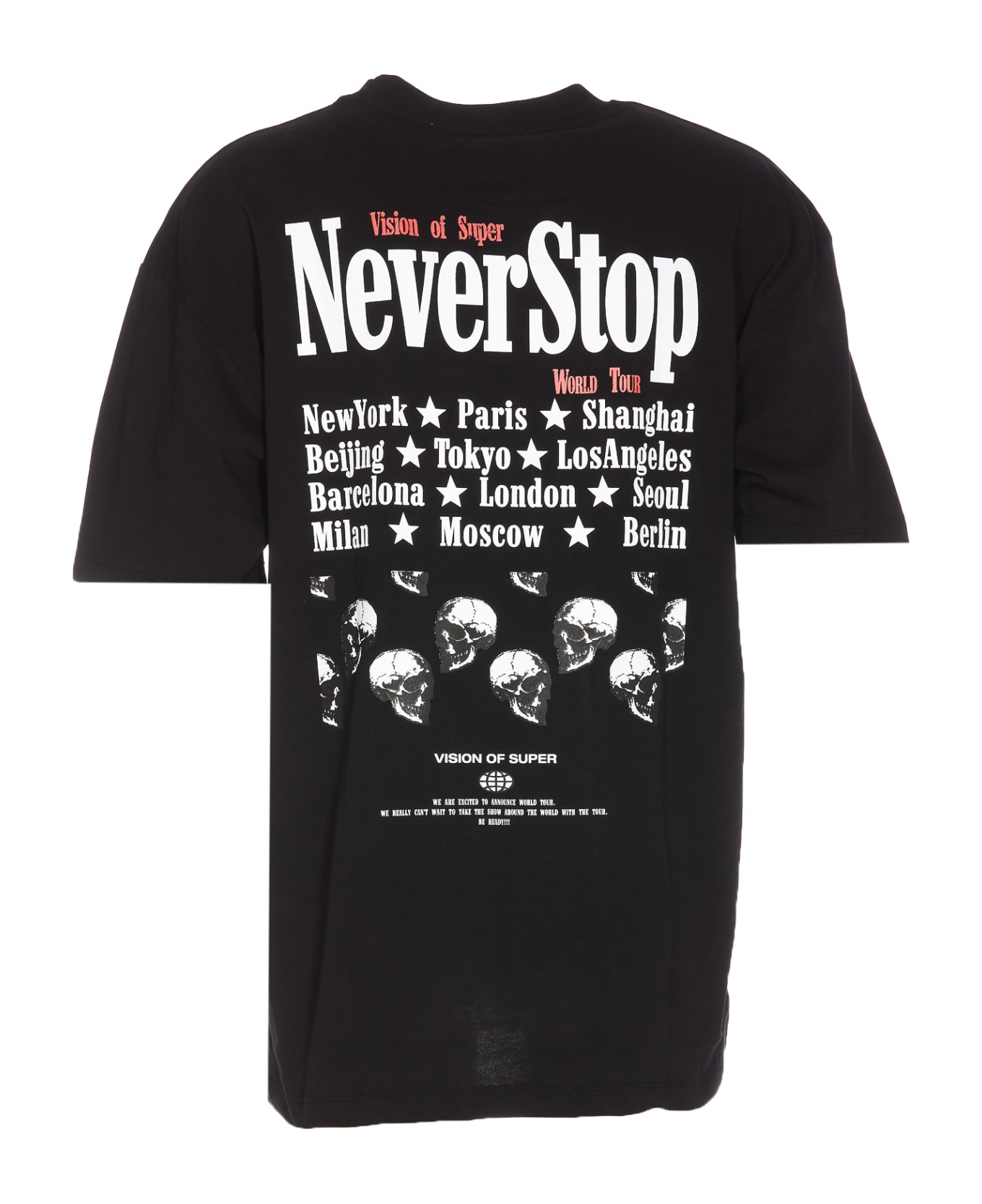 Vision of Super Never Stop Print T-shirt - Black