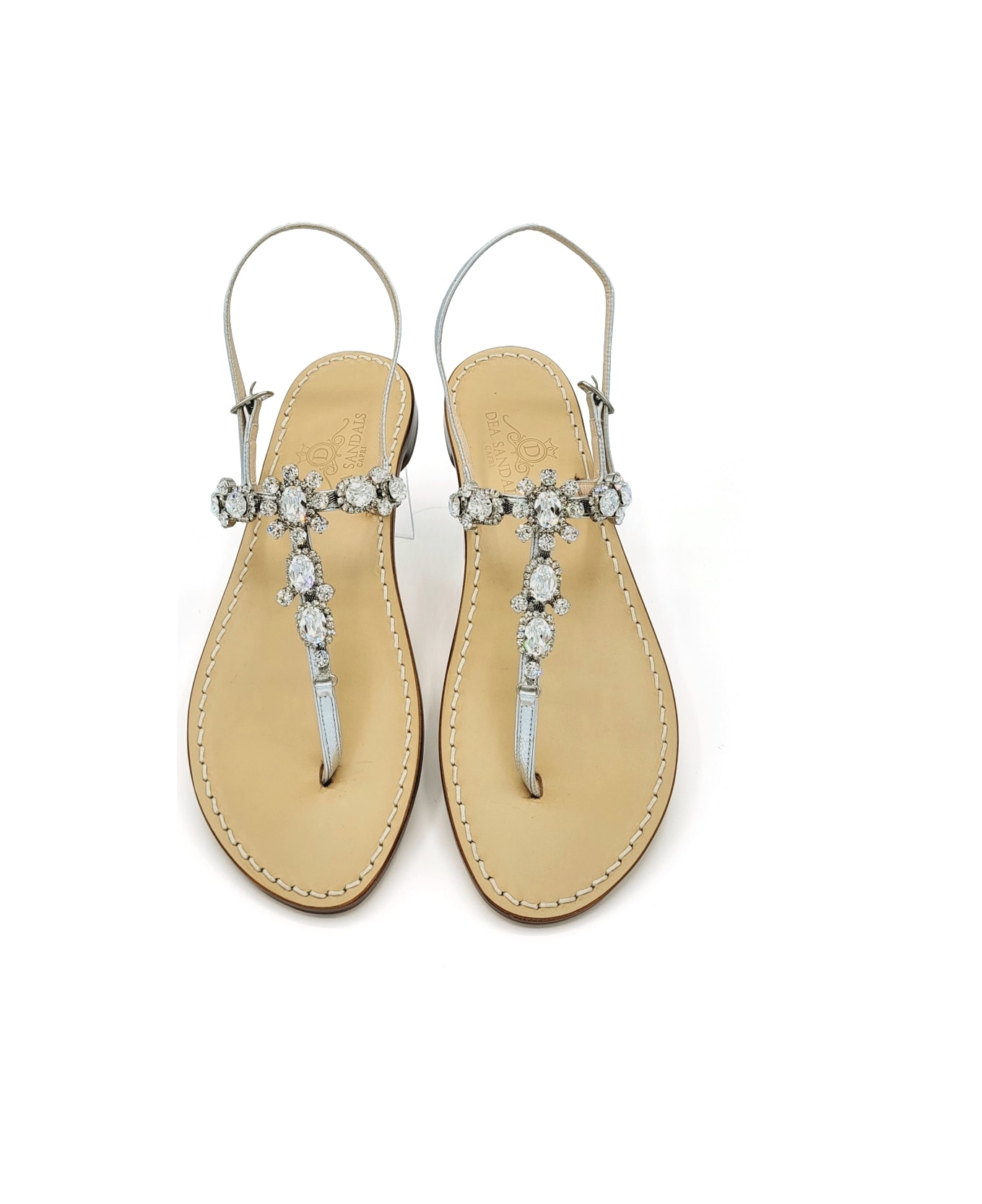 Dea Sandals Via Krupp Silver Jewel Sandals - silver laminated, crystal