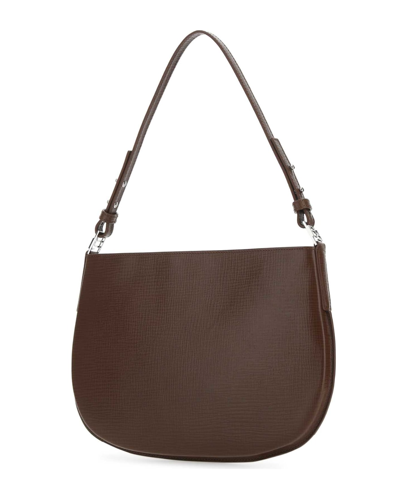 BY FAR Brown Leather Issa Shoulder Bag - TABAC