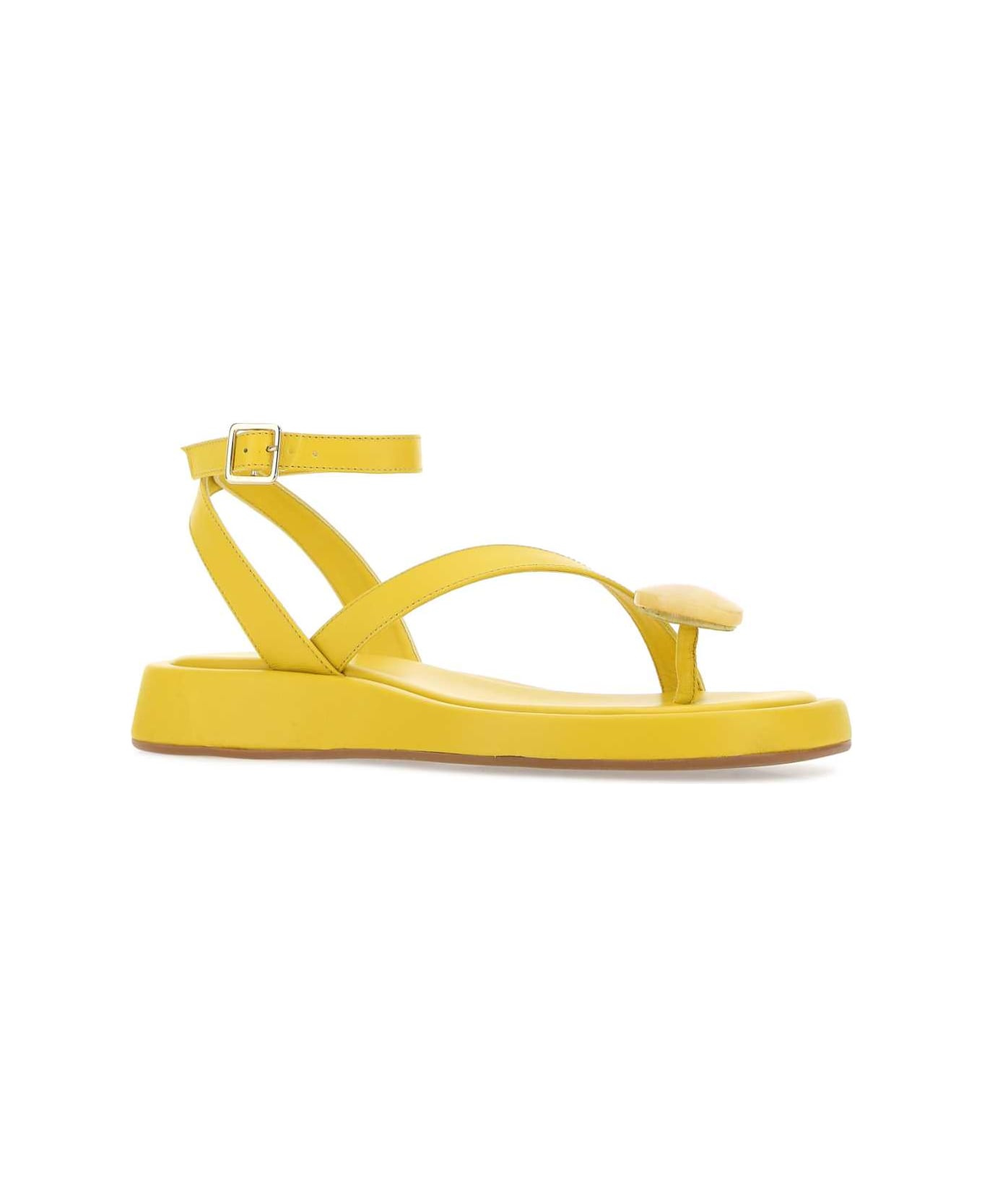 GIA BORGHINI Yellow Leather Rosie 18 Thong Sandals - 1000