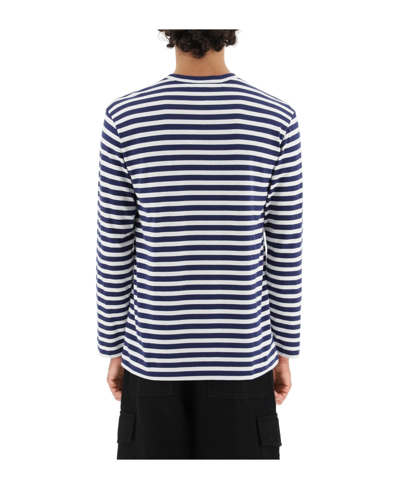 Comme des Garçons Play Striped Long Sleeve T-shirt - BLUE/WHITE