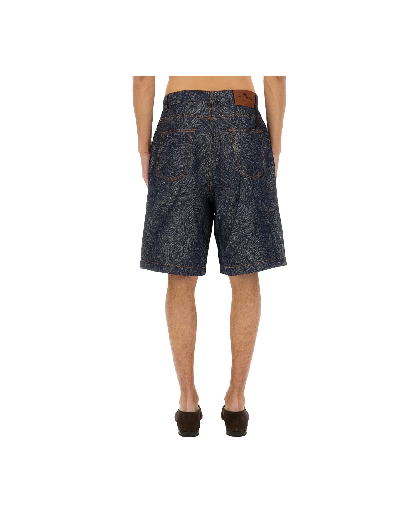Etro Jacquard Denim Bermuda Shorts - DENIM