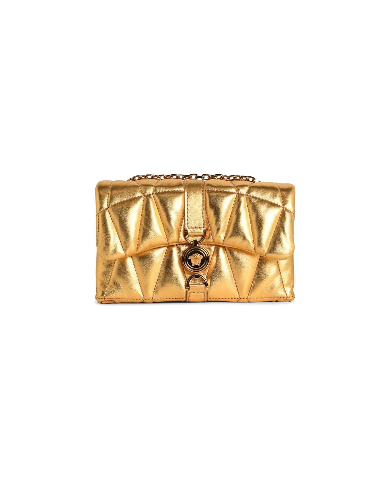 Versace 
kleio
 Mini Bag In Gold Nappa Leather - V Gold