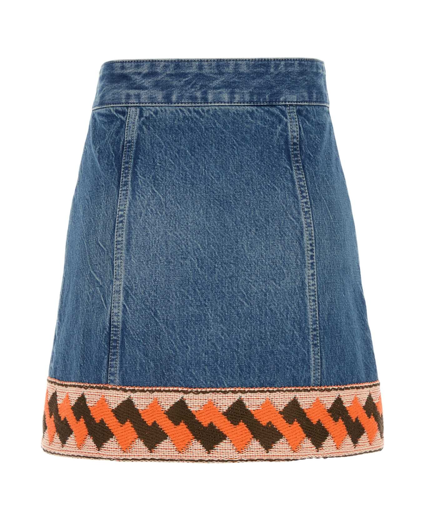 Valentino Garavani Denim Mini Skirt - MEDIUMBLUEDENIM