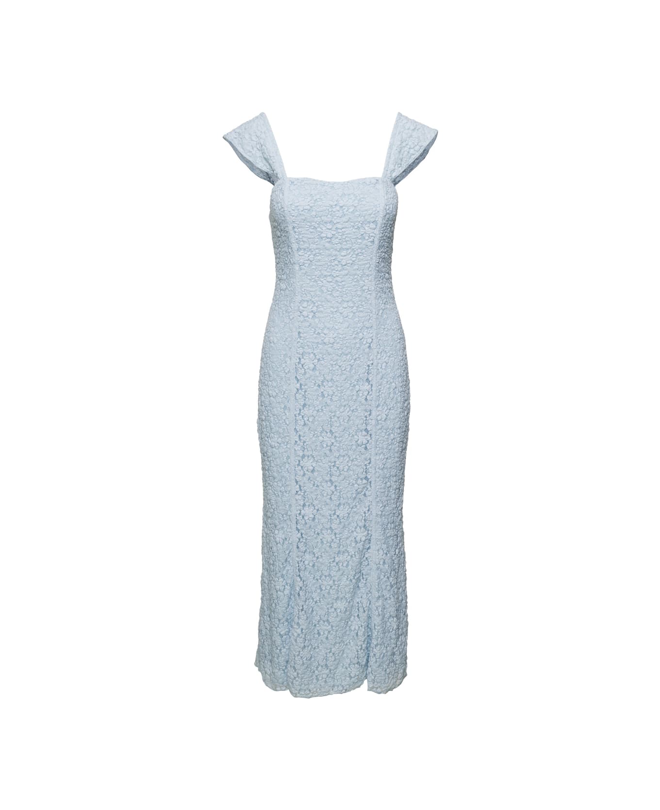 Rotate by Birger Christensen Light Blue Longuette Dress In Cotton Blend Stretch Woman - Light blue ワンピース＆ドレス