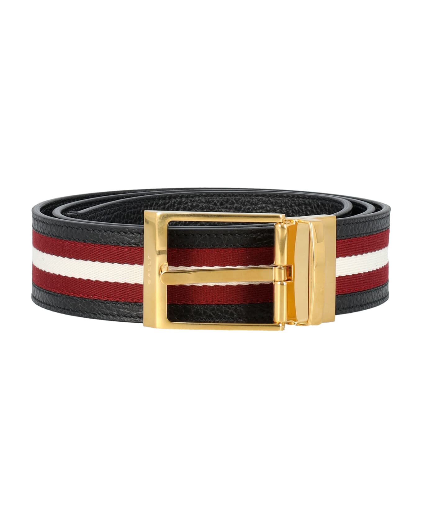 Bally Shiffie 35 Belt - BLACK+RED/BONE+ORO