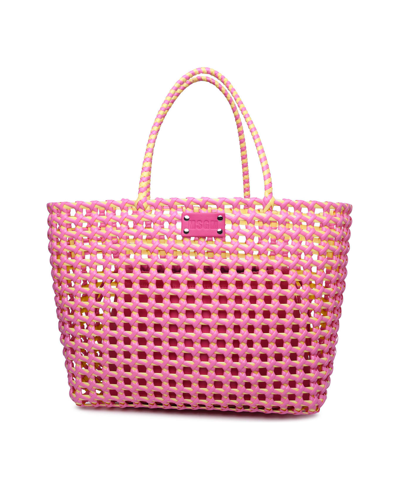MSGM Large Bag In Two-tone Polyethylene Blend - Pink トートバッグ