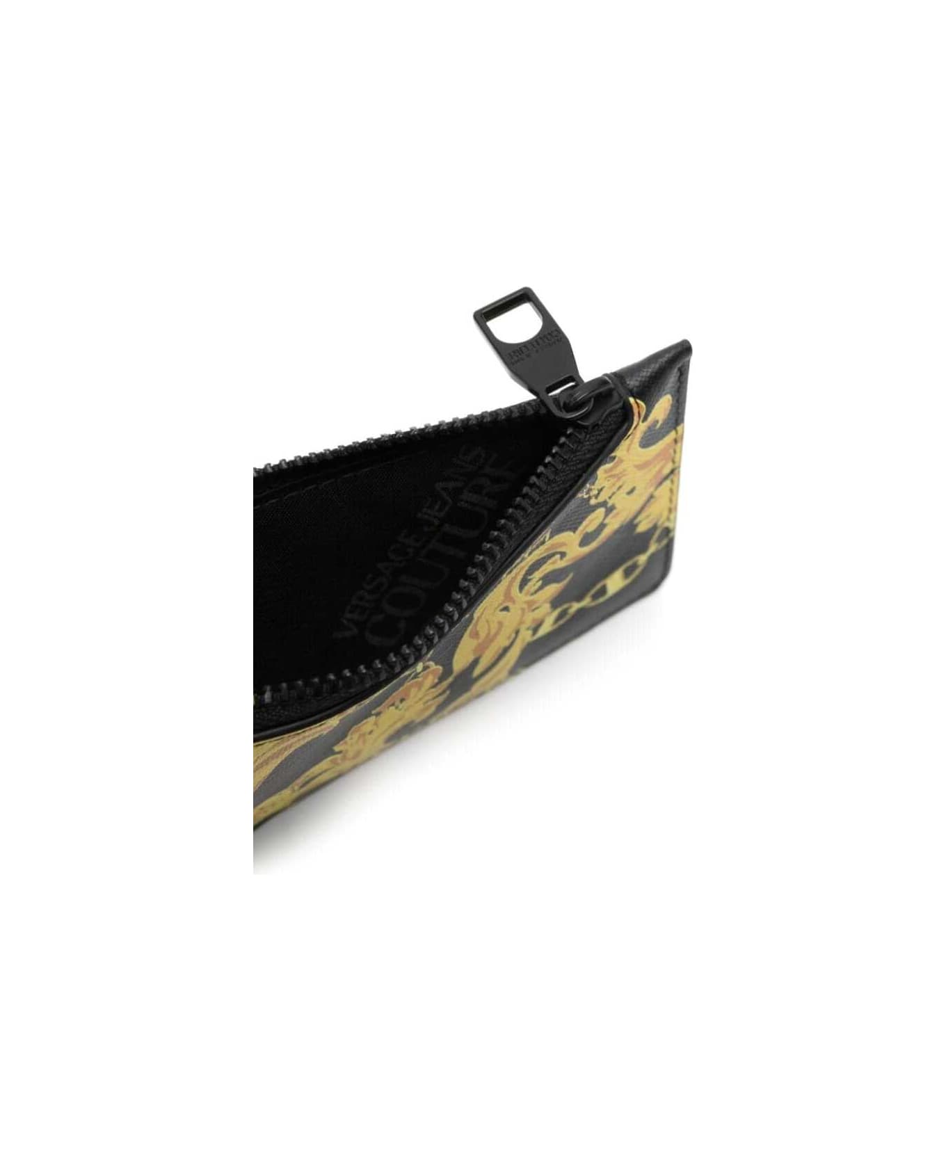 Versace Jeans Couture Chain Couture Zipped Card Holder - Black