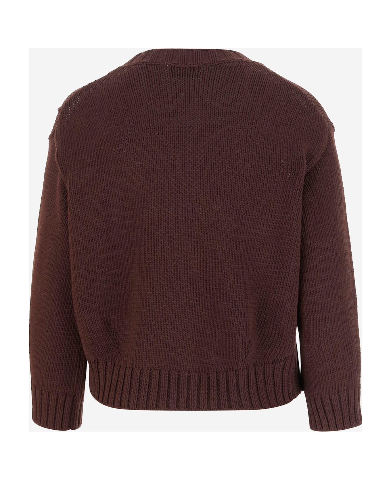Bruno Manetti Cotton Blend Pullover With Embroidery - Brown