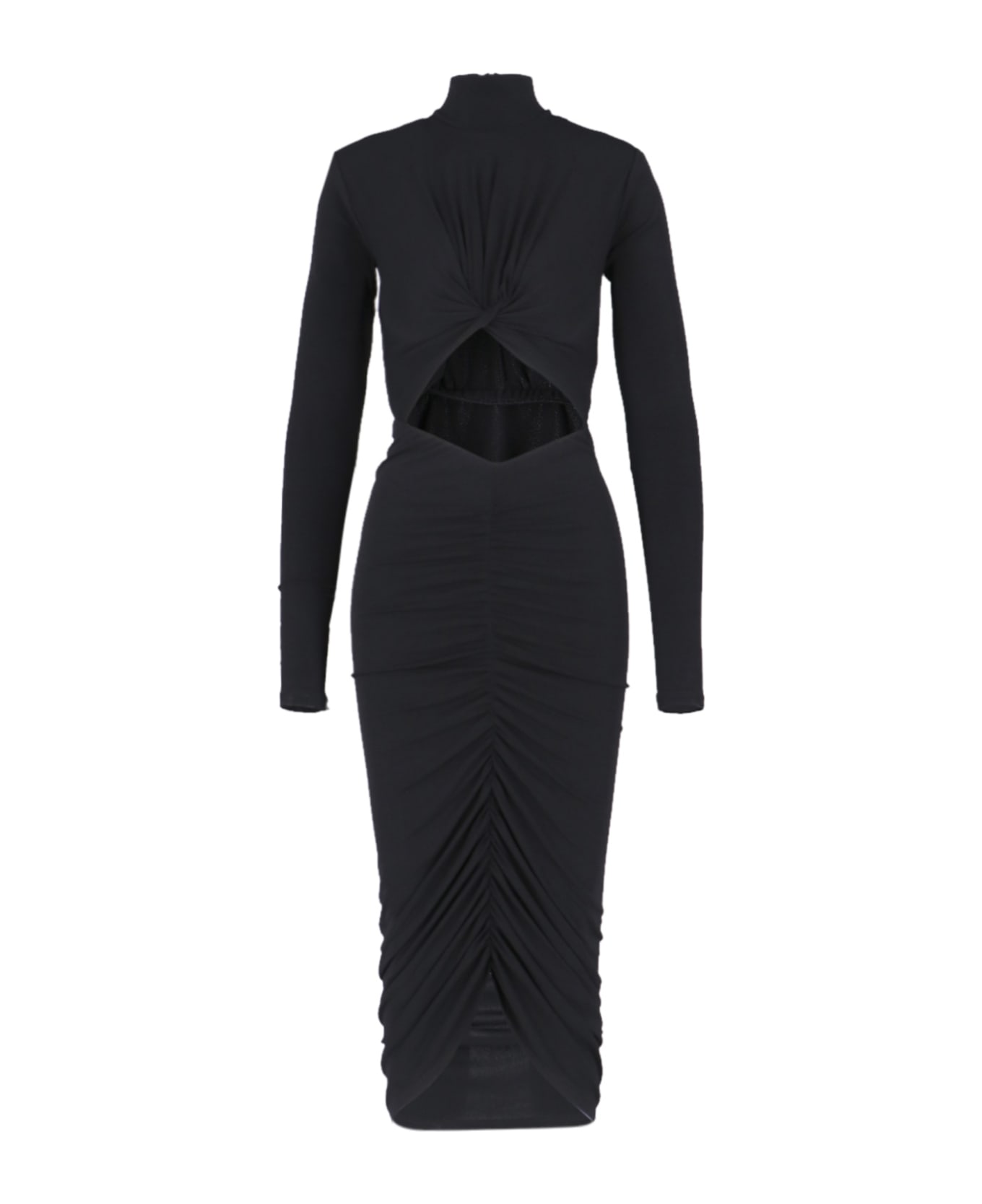 The Andamane Midi Cut-out Dress - Black  